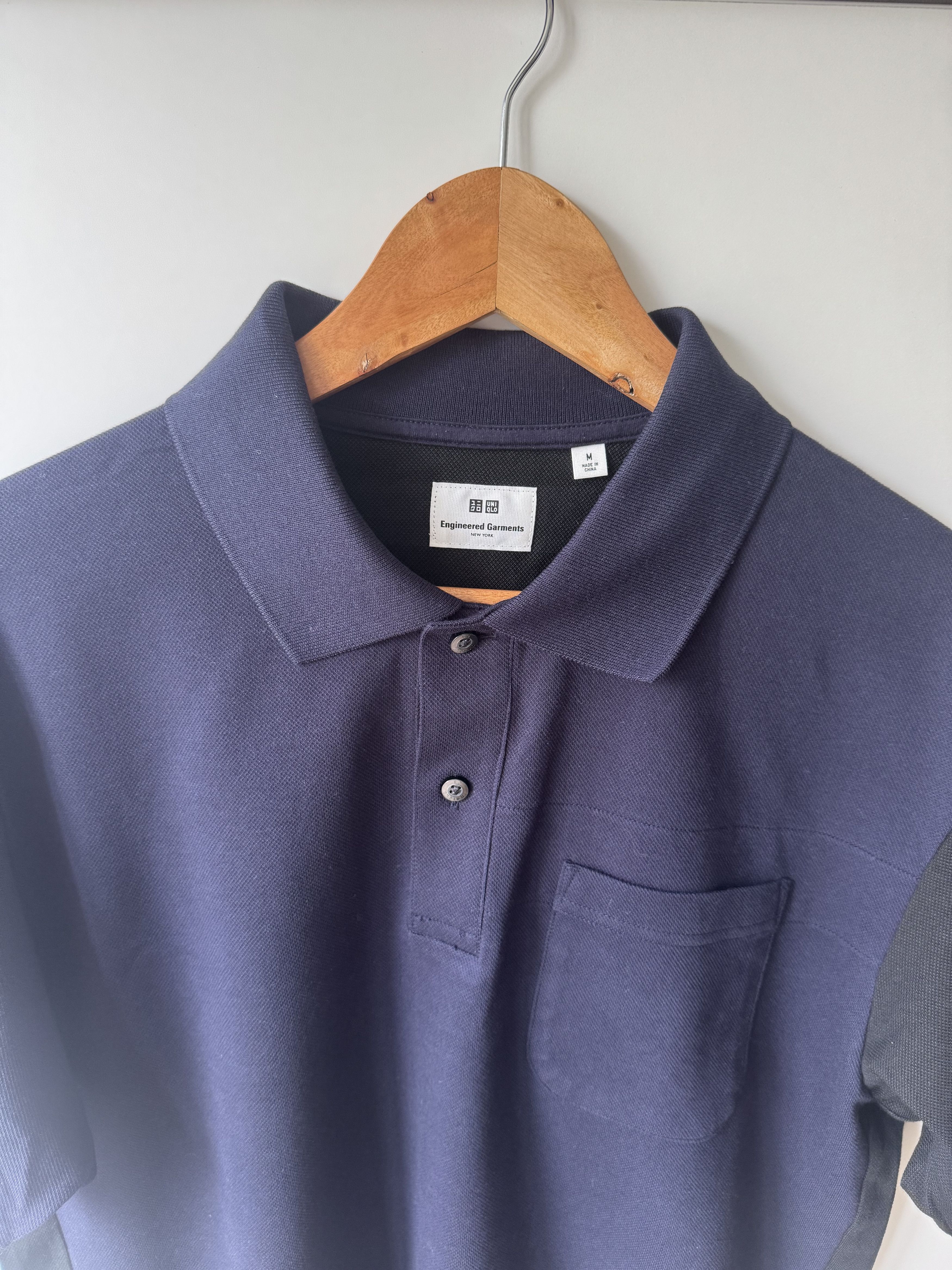 Engineered Garments × Uniqlo [M] Dry Pique Color Block Polo Shirt in Navy (SS19) Size US M / EU 48-50 / 2 - 6 Thumbnail
