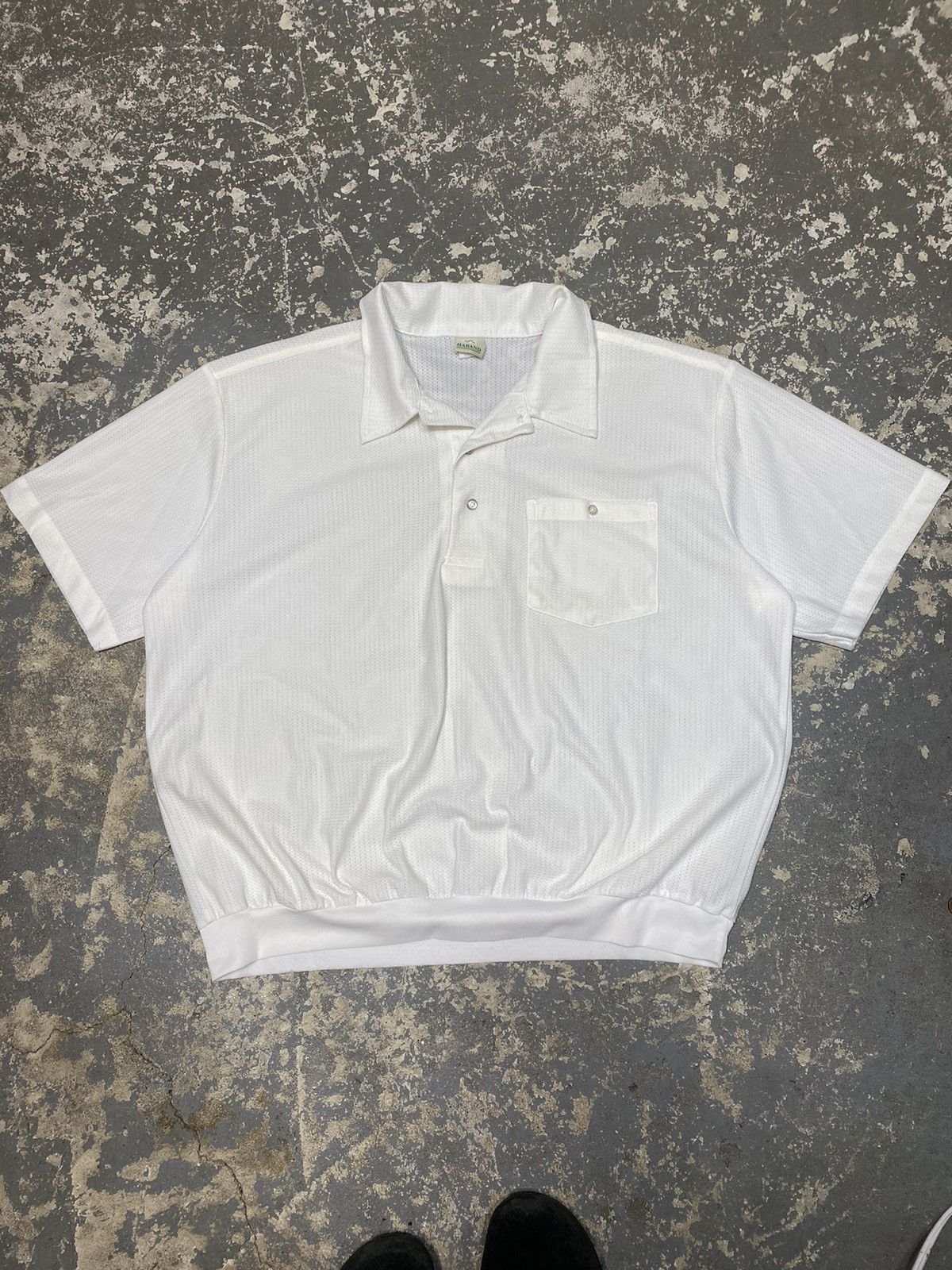 Haband × Vintage Vintage Haband White Summer Mesh Polo Tshirt Size US L / EU 52-54 / 3 - 10 Thumbnail