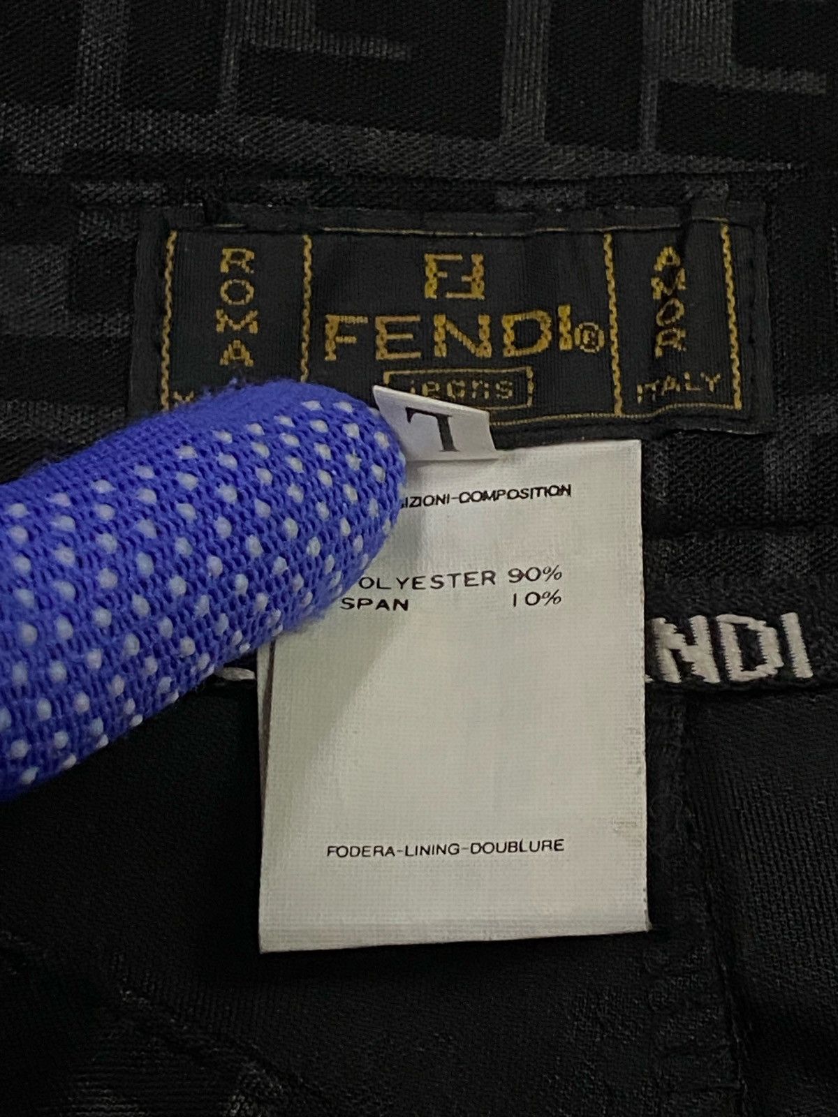 Fendi Vintage Fendi Zucca Monogram Stretch Black Pants Size US 29 - 12 Thumbnail