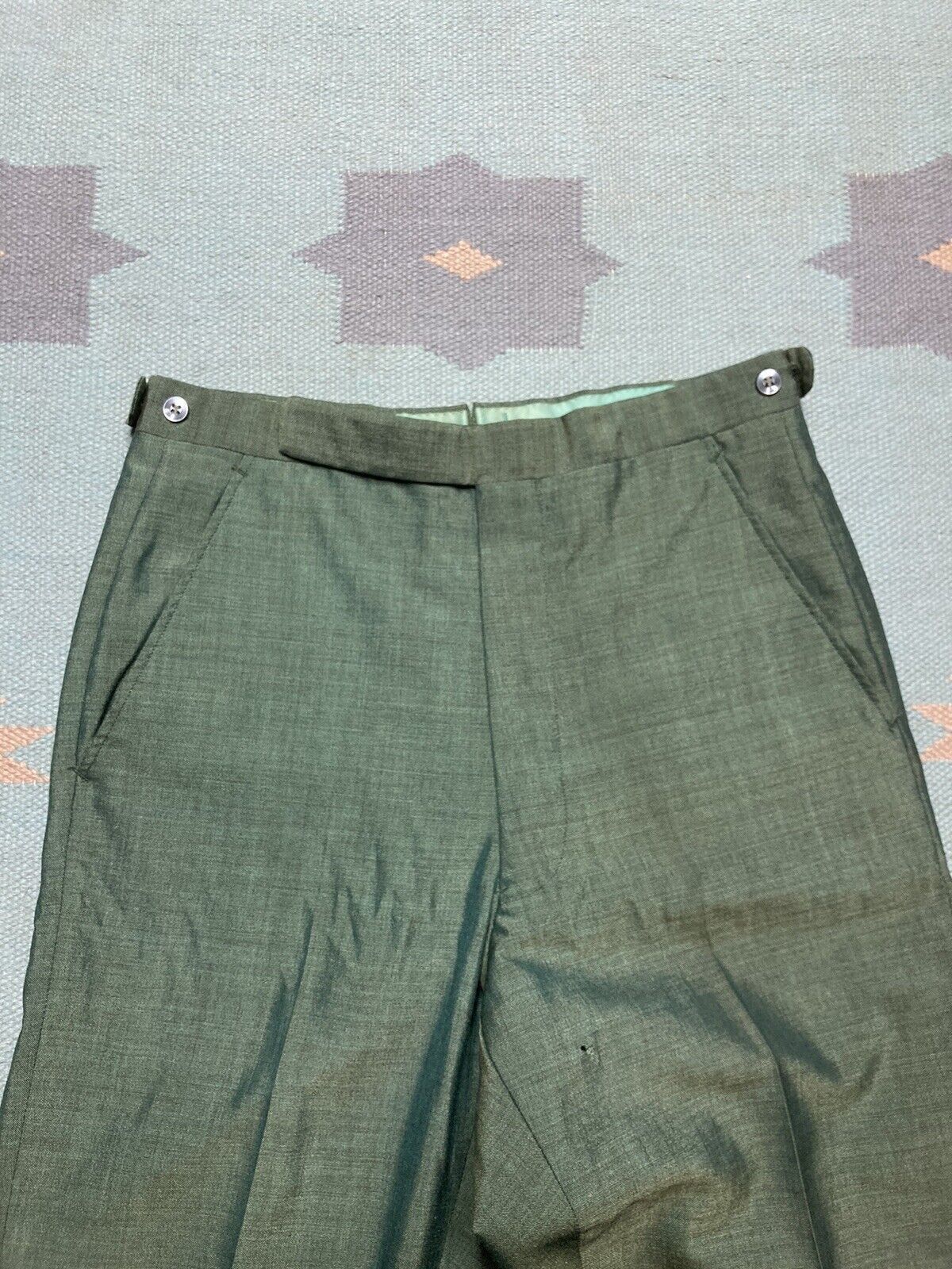 Vintage 60s sharkskin dress pants rockabilly slacks worsted 28x29 Size US 28 / EU 44 - 5 Thumbnail
