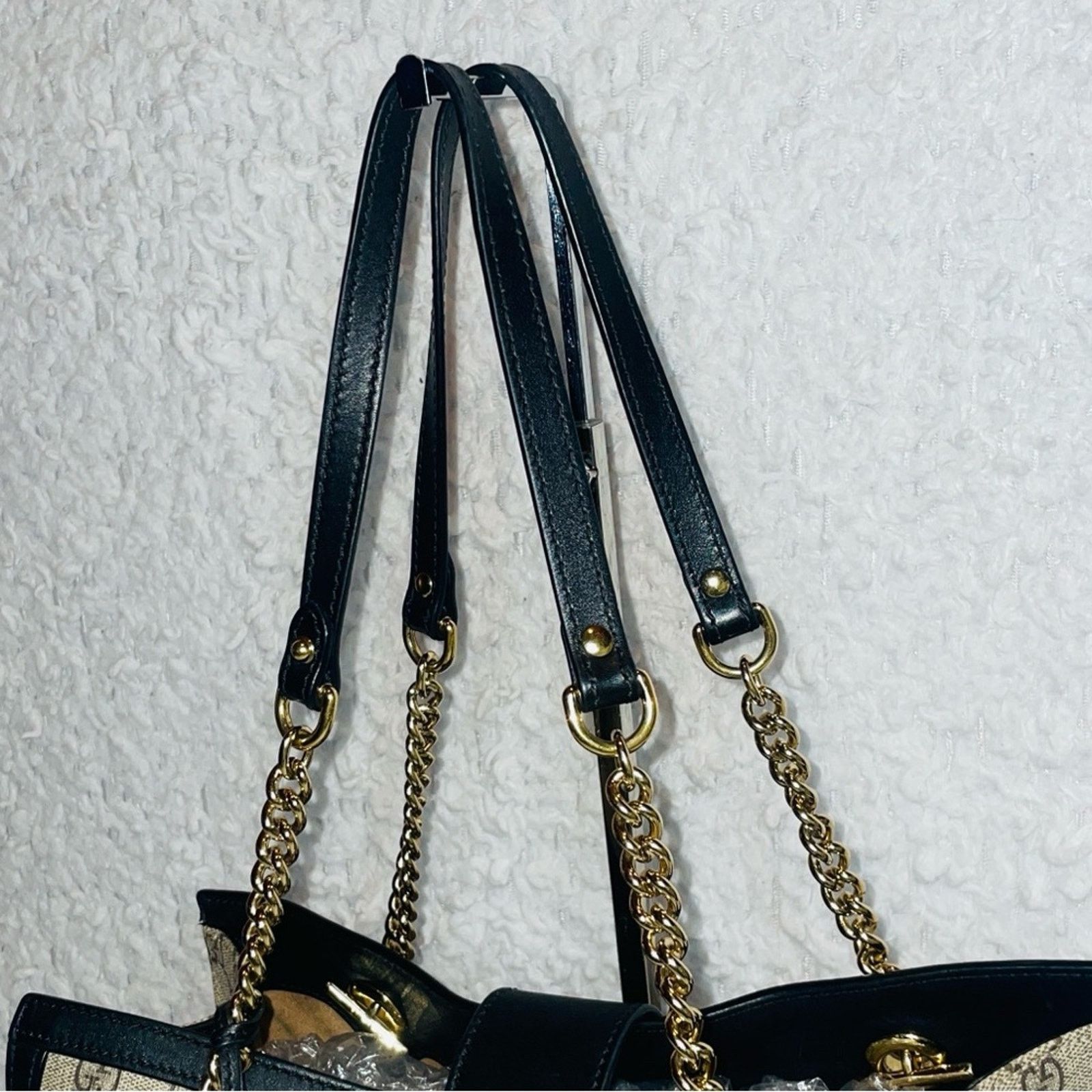 Gucci Gucci Padlock GG Supreme Medium Tote Beige Black Size ONE SIZE - 6 Thumbnail