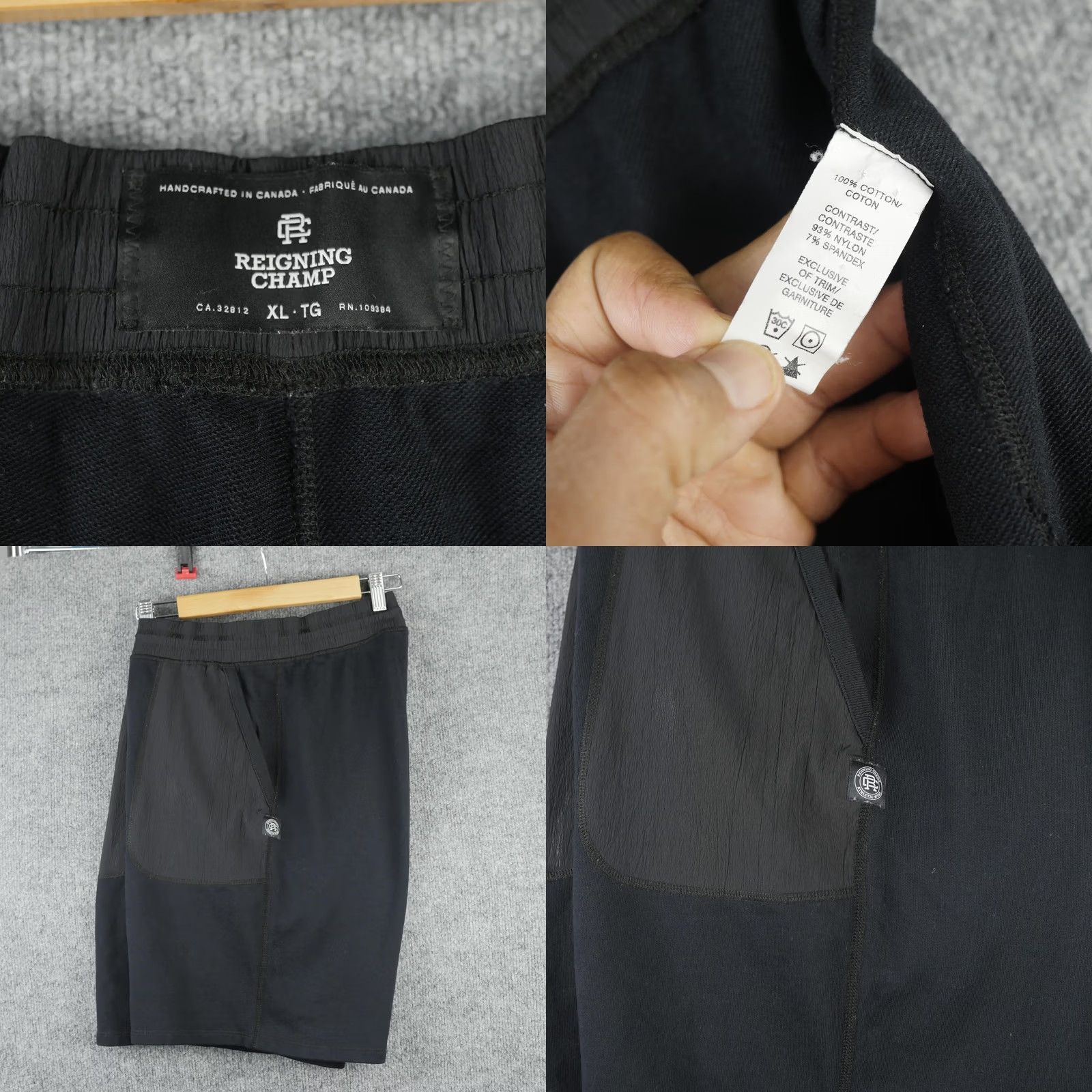 Reigning Champ Reigning Champ Sweat Shorts Mens XL Black French Terry Nylon Pockets Athletic Size US 36 / EU 52 - 8 Thumbnail