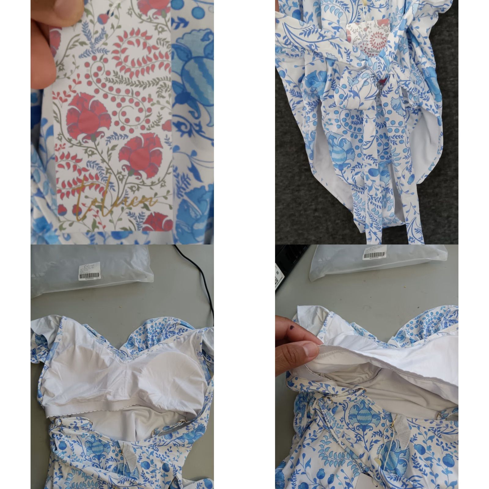 Vintage Toluca Paisley Belted One Piece V-Neck Swimsuit Size M Bathing Size ONE SIZE - 8 Thumbnail