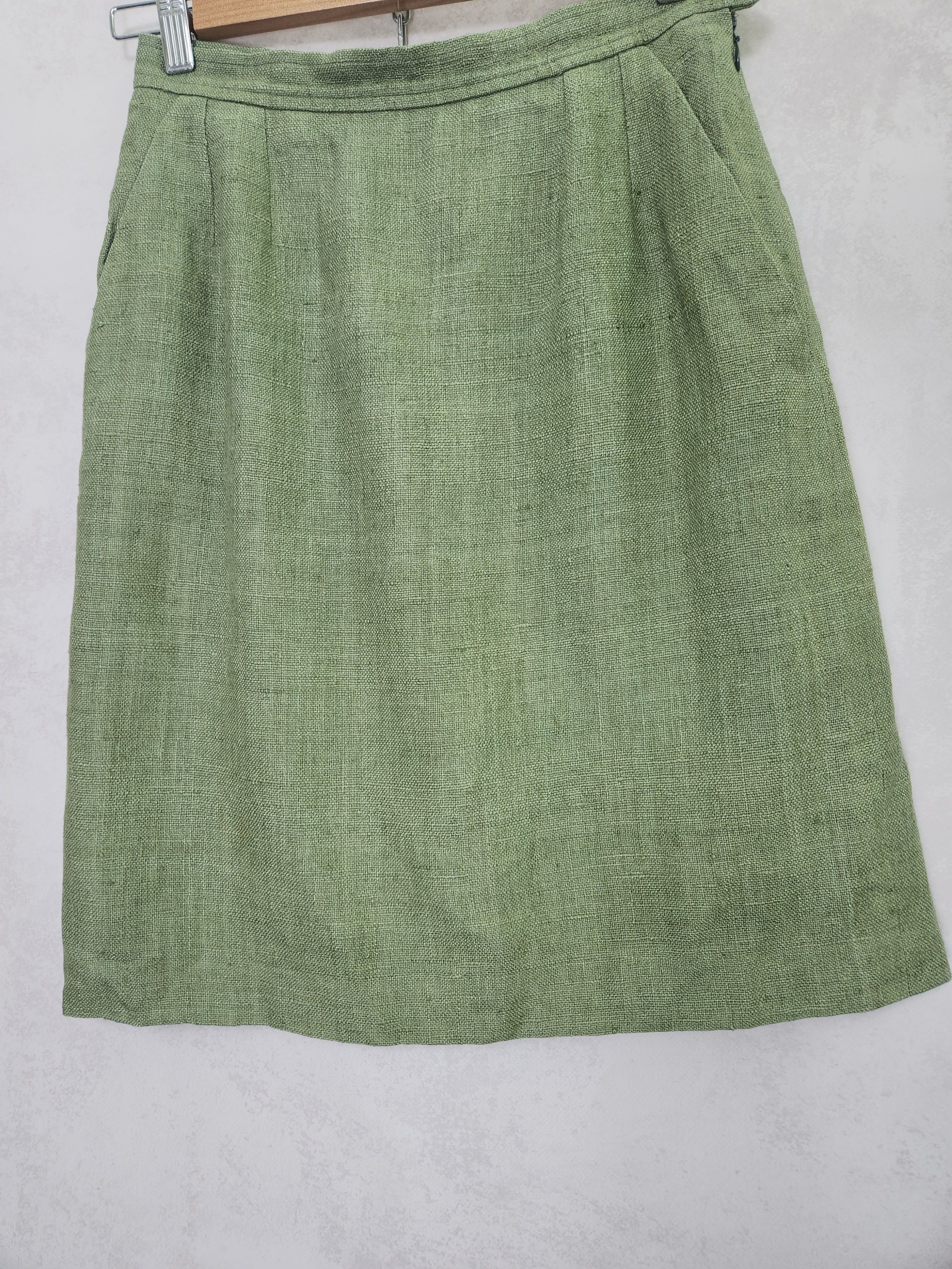 Yves Saint Laurent Vintage 80s Yves Saint Laurent rive gauche green skirt Size 26" / US 2 / IT 38 - 4 Thumbnail