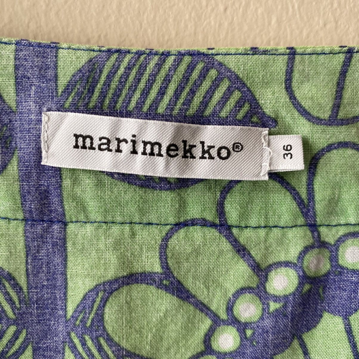 Marimekko Marimekko® Blue Green Retro Floral Blouse Size XS / US 0-2 / IT 36-38 - 5 Thumbnail