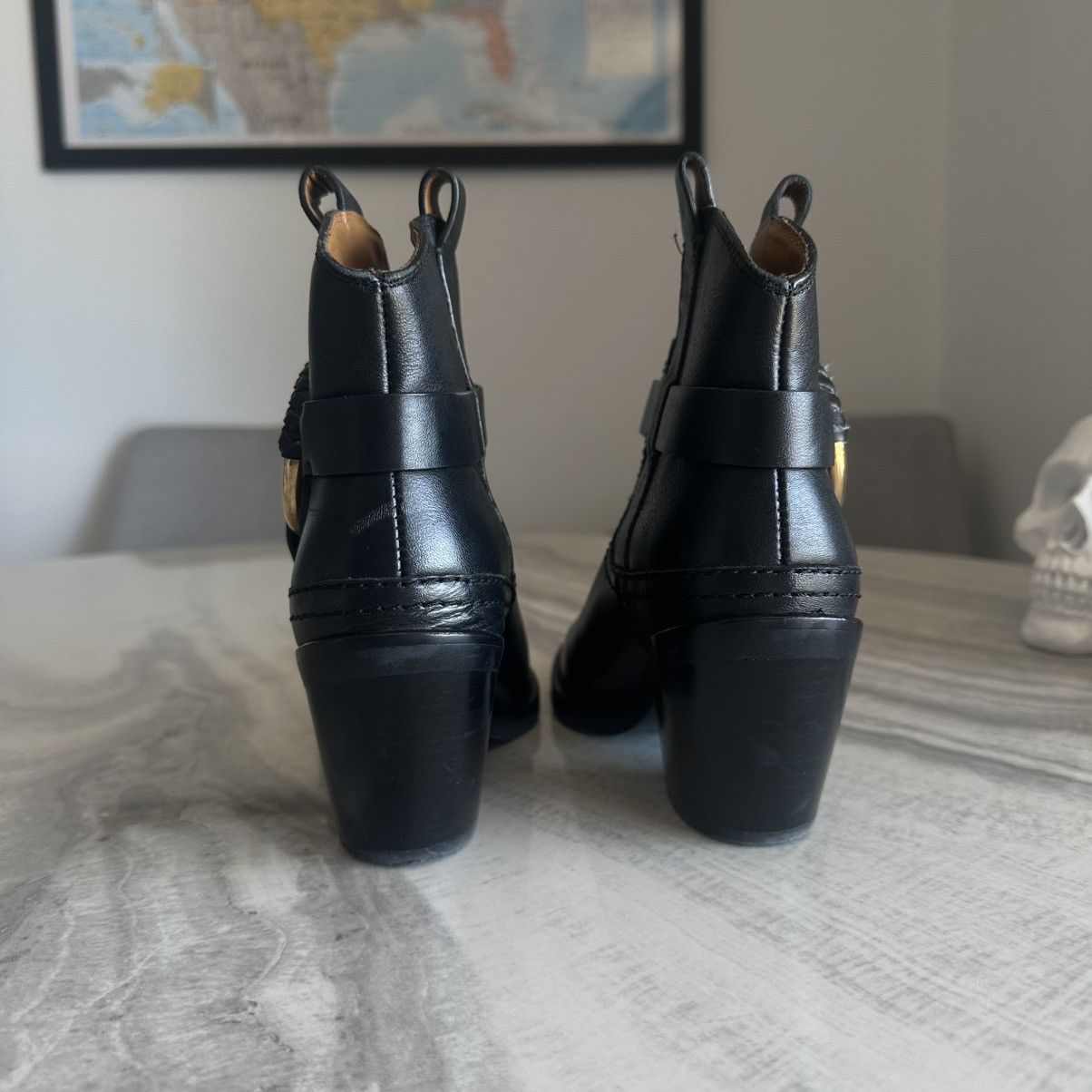 See by Chloe See by Chloe Hana Cowboy Black Leather Harness Ankle Boots Size US 7 / IT 37 - 6 Thumbnail