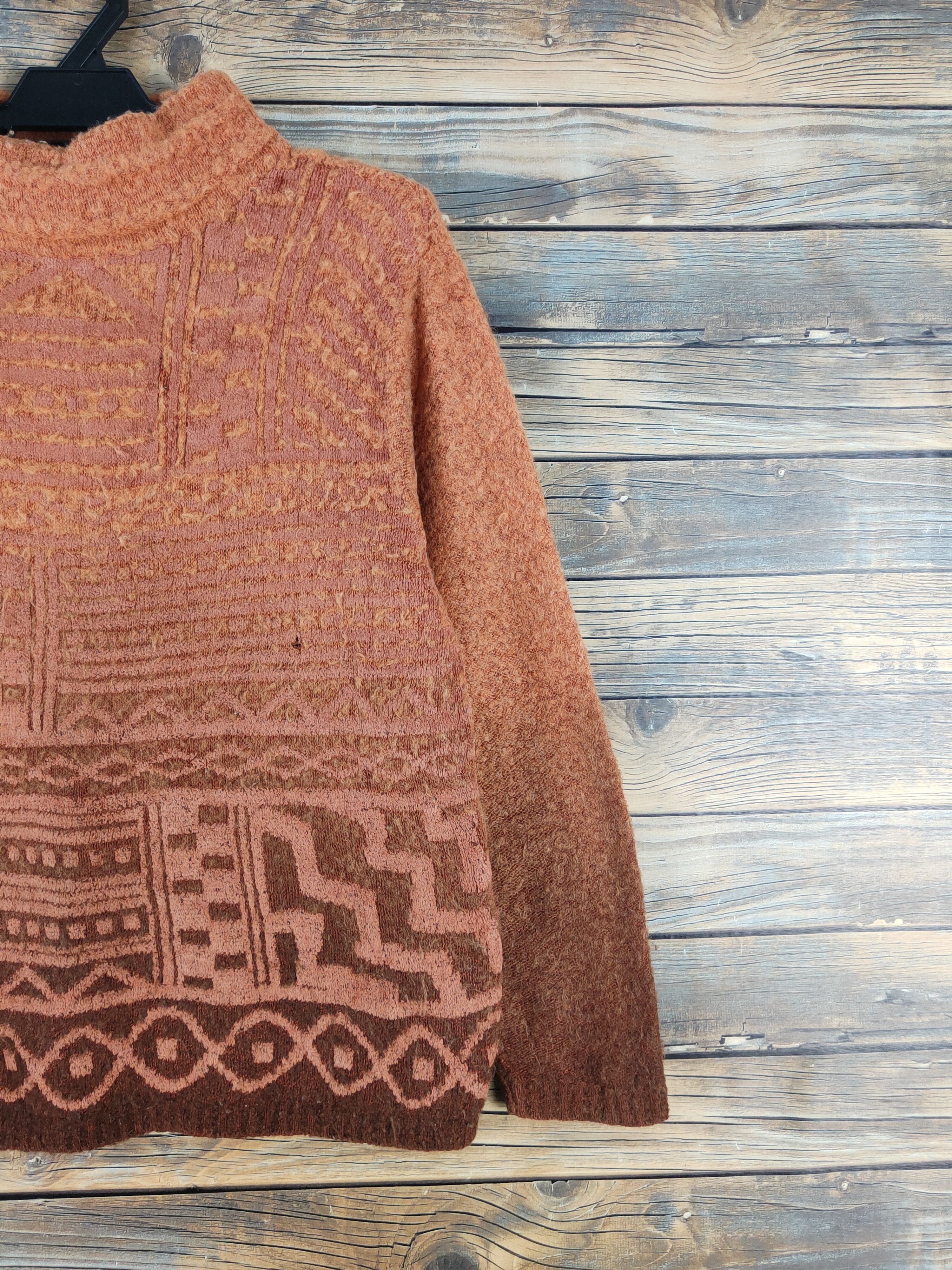 Homespun Knitwear × Japanese Brand × Vintage U-Na Chic Orang Brown Knitwear Sweatshirts #W1473 Size M / US 6-8 / IT 42-44 - 6 Thumbnail