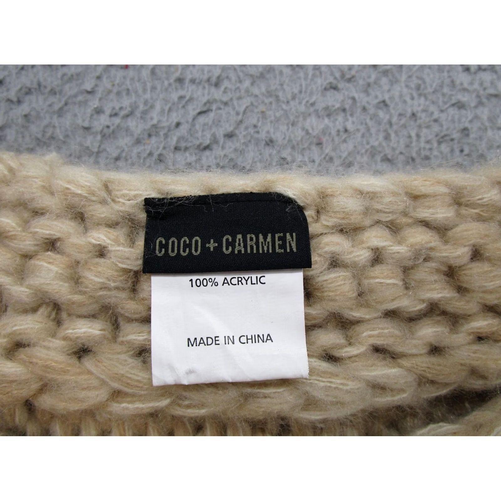 Vintage Coco Carmen Women's Sleeveless Cropped Knit Sweater Top One Size Beige Pullover Knits Shirt Size ONE SIZE - 2 Thumbnail