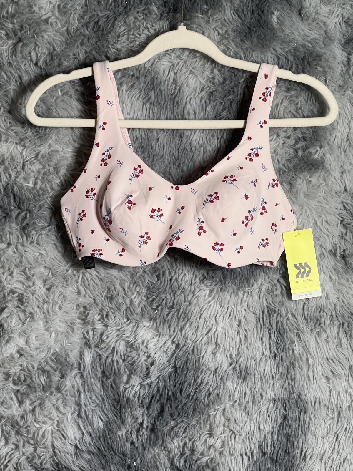 Other All In Motion Women's Soft Wireless Bra Pink Floral Medium Size ONE SIZE - 1 Thumbnail
