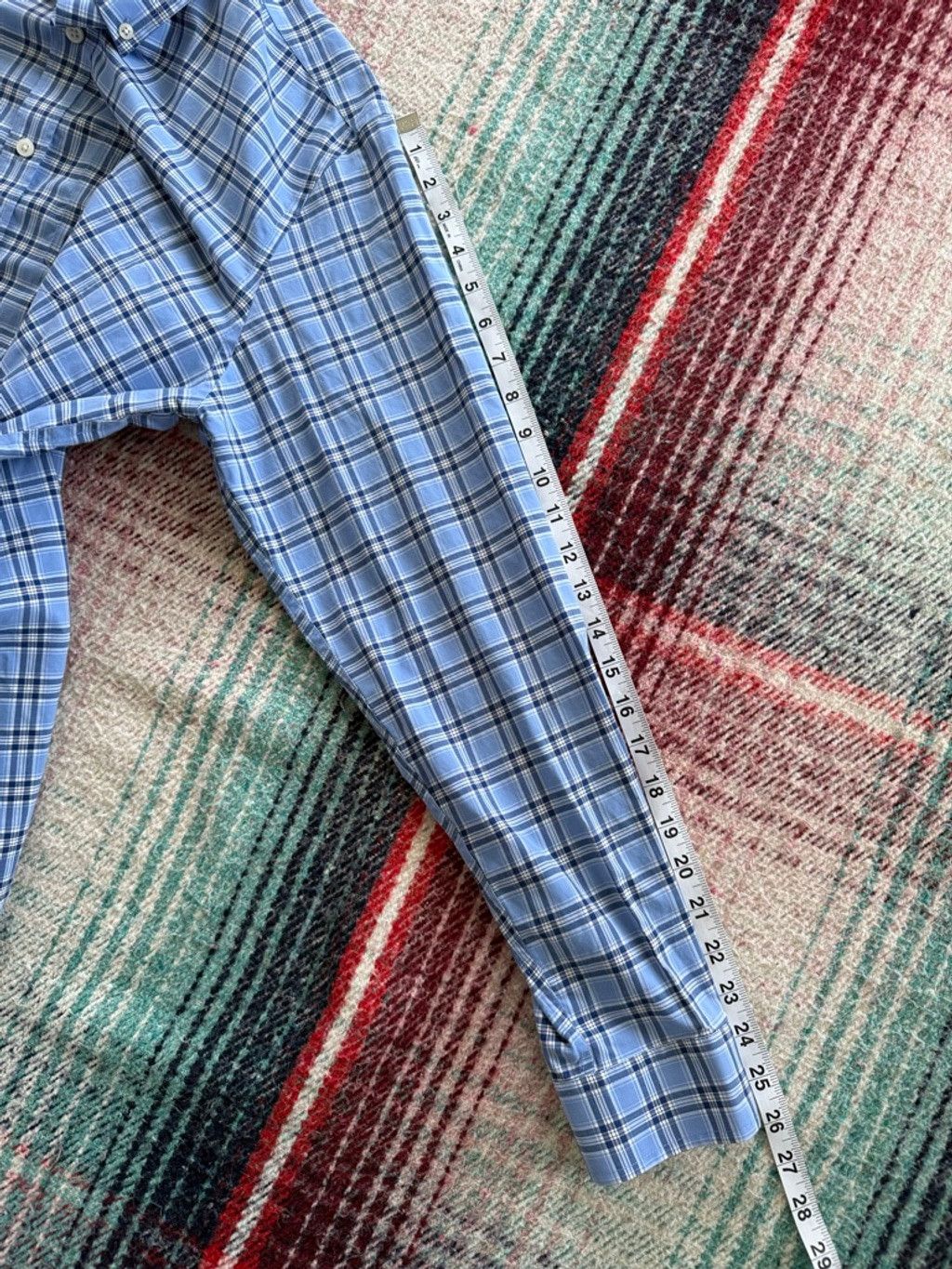 L.L. Bean Vintage L.L.Bean Blue Plaid Slim Fit Casual Shirt L Size US L / EU 52-54 / 3 - 8 Thumbnail