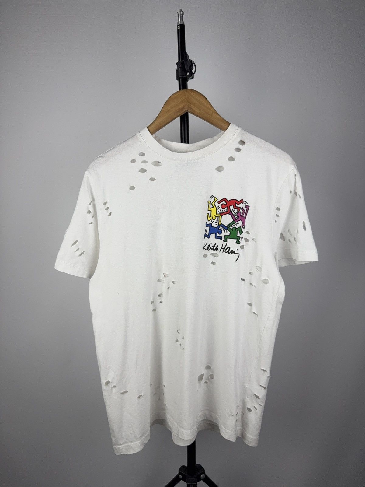 Keith Haring Vintage Distressed 00s Att Logo Keith Haring T-Shirt Size US L / EU 52-54 / 3 - 2 Thumbnail