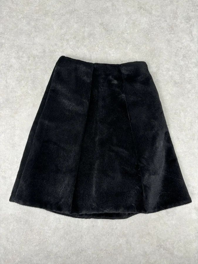 Jil Sander FW2011 Jil Sander Black A-Line Faux Pony Hair Skirt Size 26" / US 2 / IT 38 - 1 Thumbnail