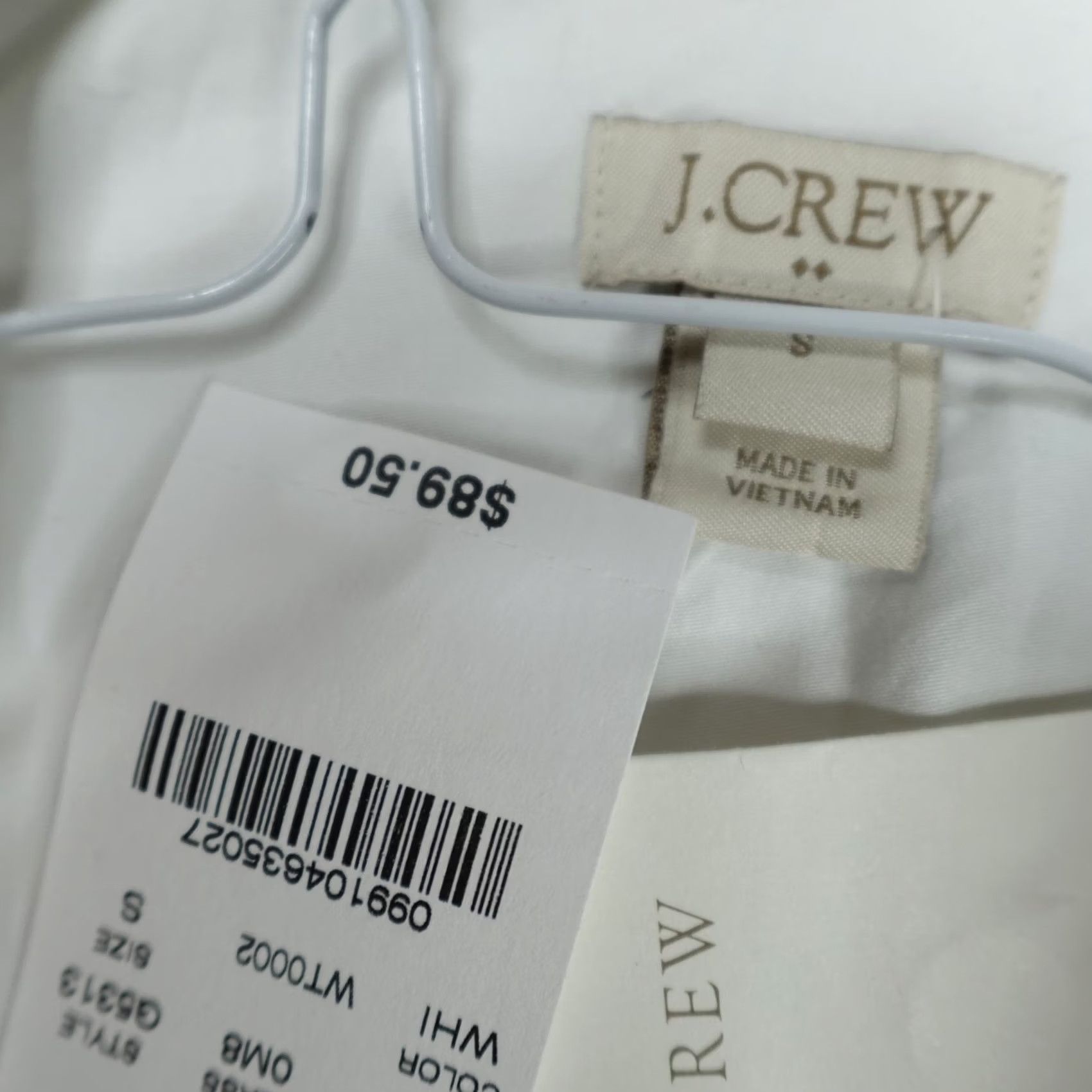 J.Crew J.CREW Womens Dress Small White Popover Cotton Shirt NEW G5313 Size S / US 4 / IT 40 - 7 Thumbnail
