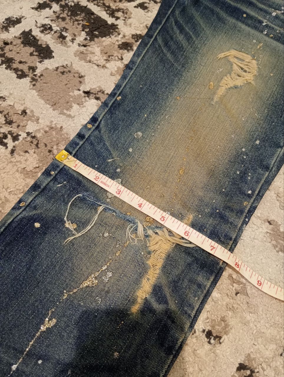 Japanese Brand Vintage Lagust Splatter Distressed Ankle Zip Jeans Size US 33 - 21 Thumbnail