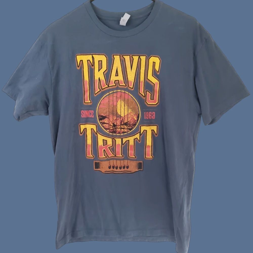 Next Level VINTAGE Travis Tritt Shirt Mens L Gray Front Graphic Next Level Retro 90s Boys? Size US L / EU 52-54 / 3 - 1 Thumbnail