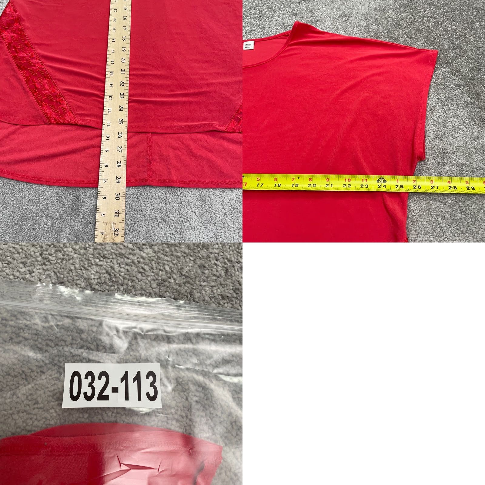 Vintage Cato Blouse Womens 20W Red Crew Neck Dolman Short Sleeve Knit Polyester Spandex Plus Size Top Casual VINTAGE(Camera note: not vintage) Size 3XL / US 20-22 - 8 Thumbnail