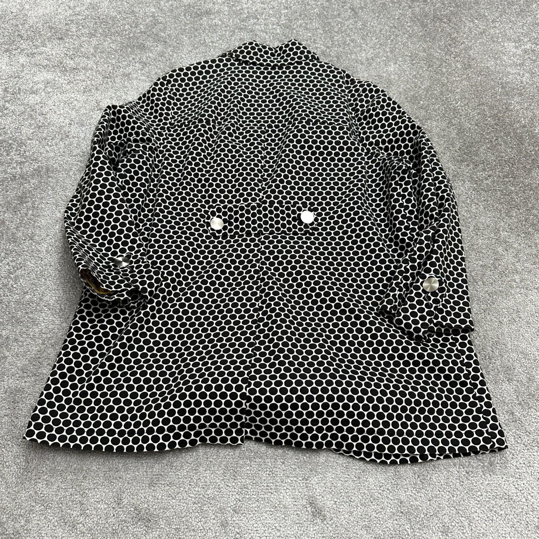 Charter Club Charter Club Overcoat Jacket Womens 1X Black Polka Dot Button Down Cotton Blend Size XL / US 12-14 / IT 48-50 - 2 Thumbnail