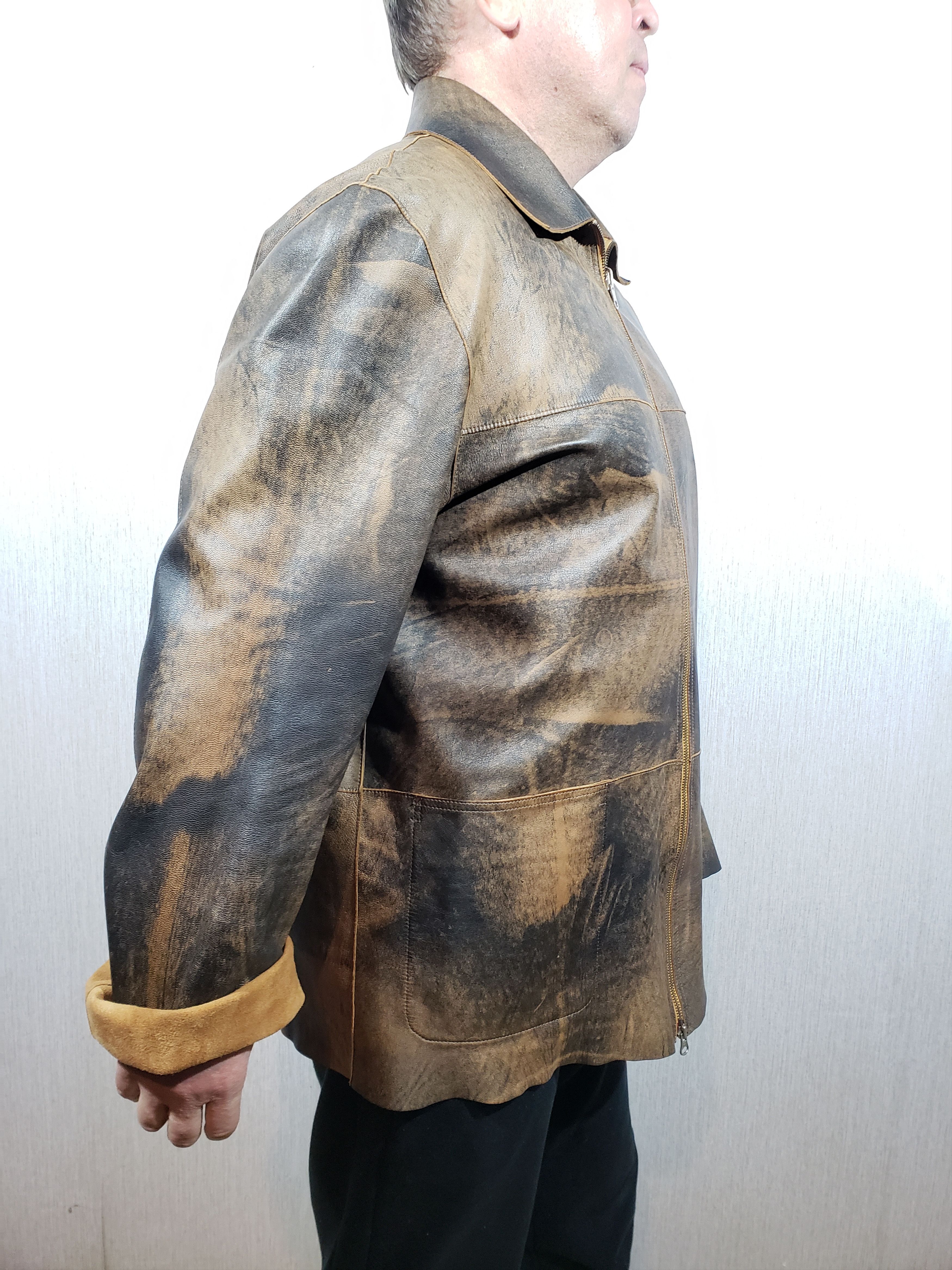 Other Double-sided men's leather shirt with a metal zipper. Size US XL / EU 56 / 4 - 4 Thumbnail