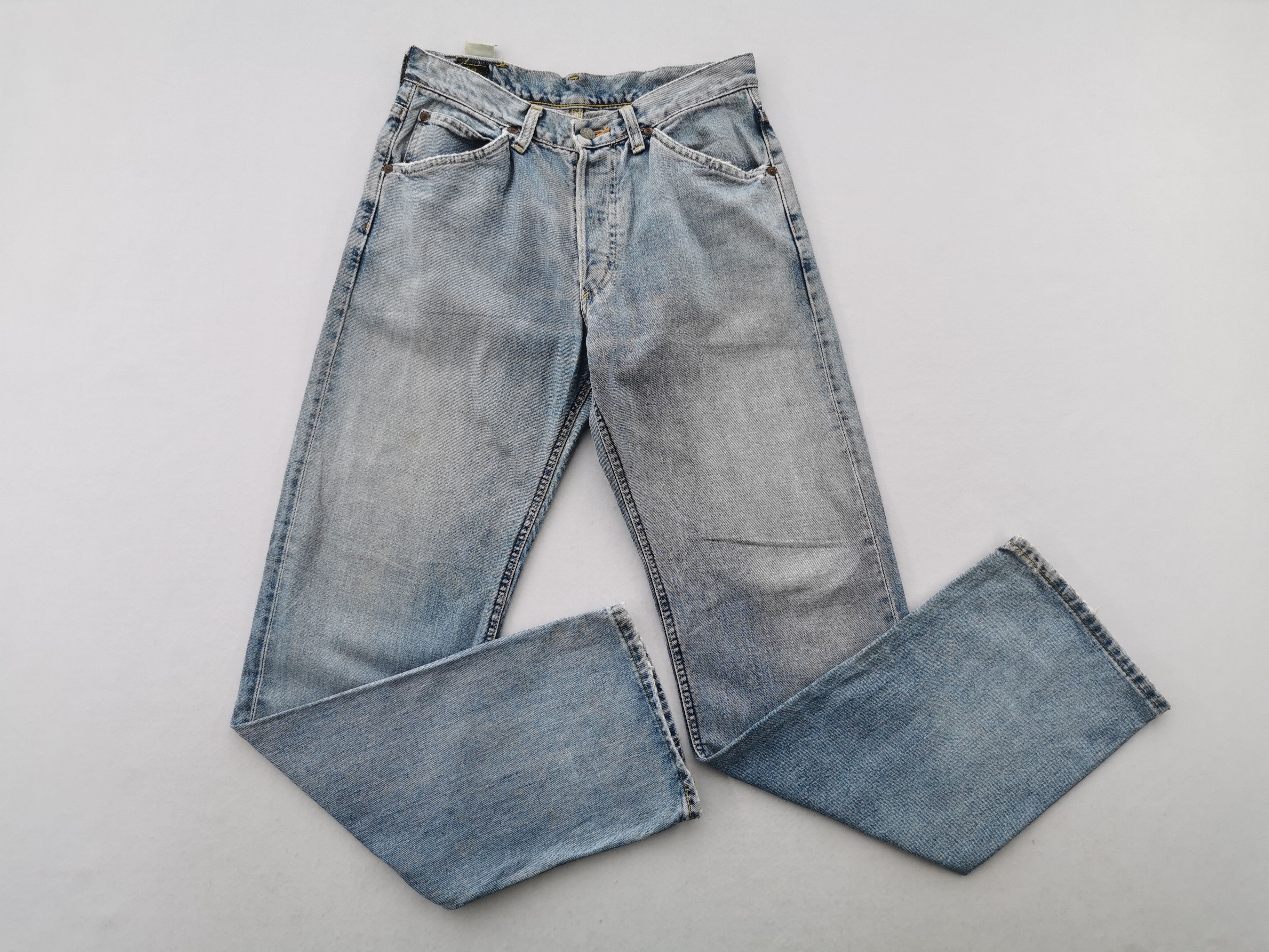 Lee Distressed Vintage 90's Lee Half Selvedge Made In Japan Size US 29 - 3 Thumbnail