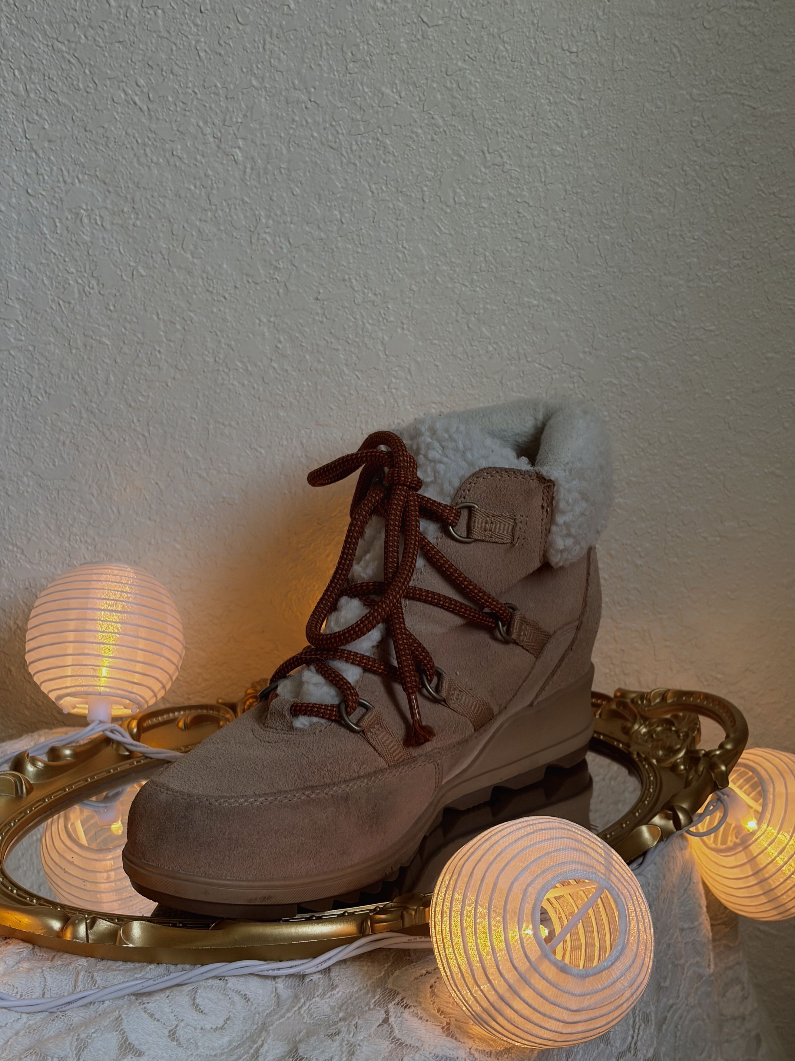 SOREL Sorel Evie Cozy Lace Bootie Tawny Buff Wood Size US 9 / IT 39 - 4 Thumbnail