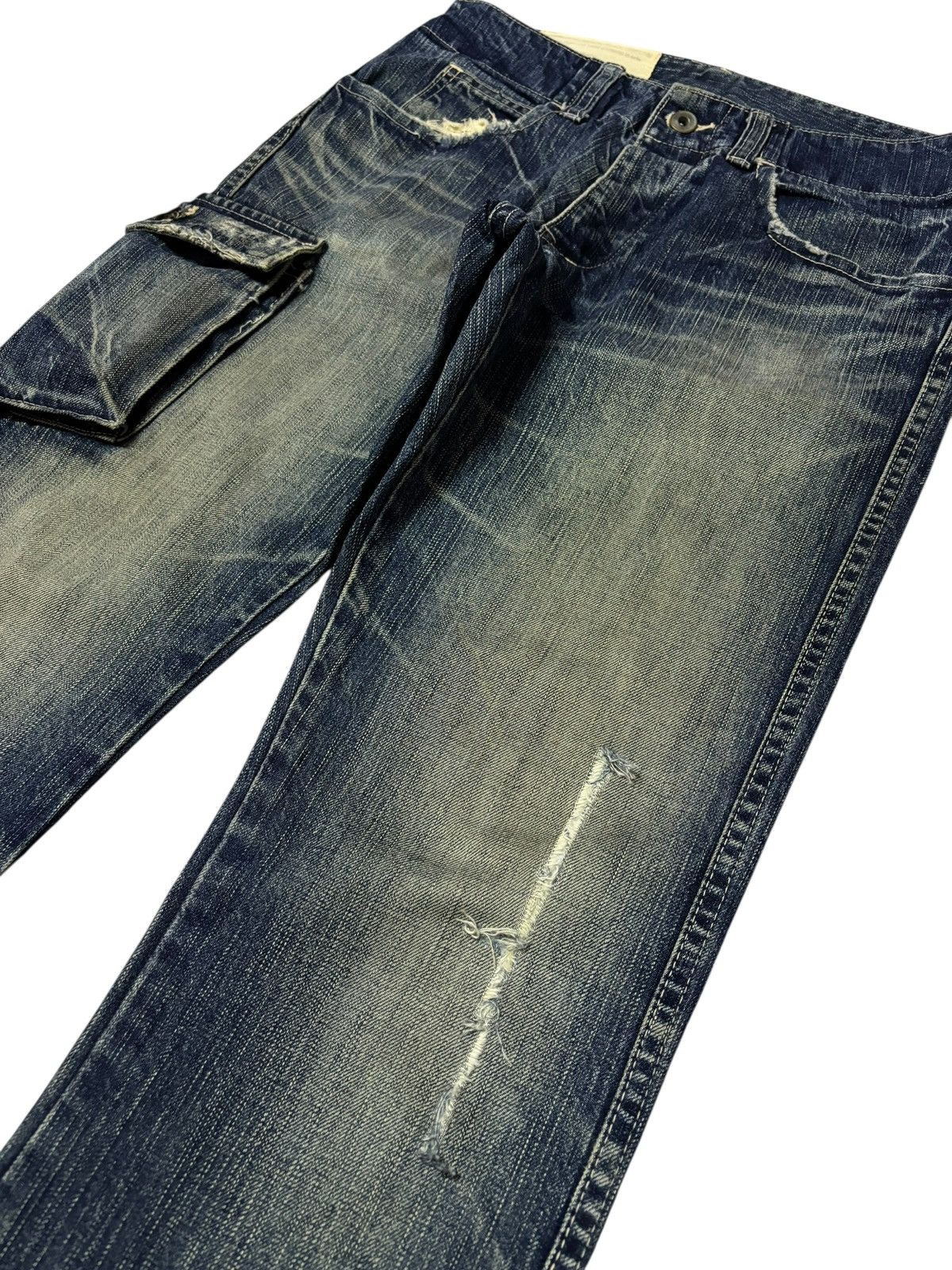 Johnbull Vtg John Bull Japan Whisker Faded Distressed Jeans Size US 28 / EU 44 - 4 Thumbnail