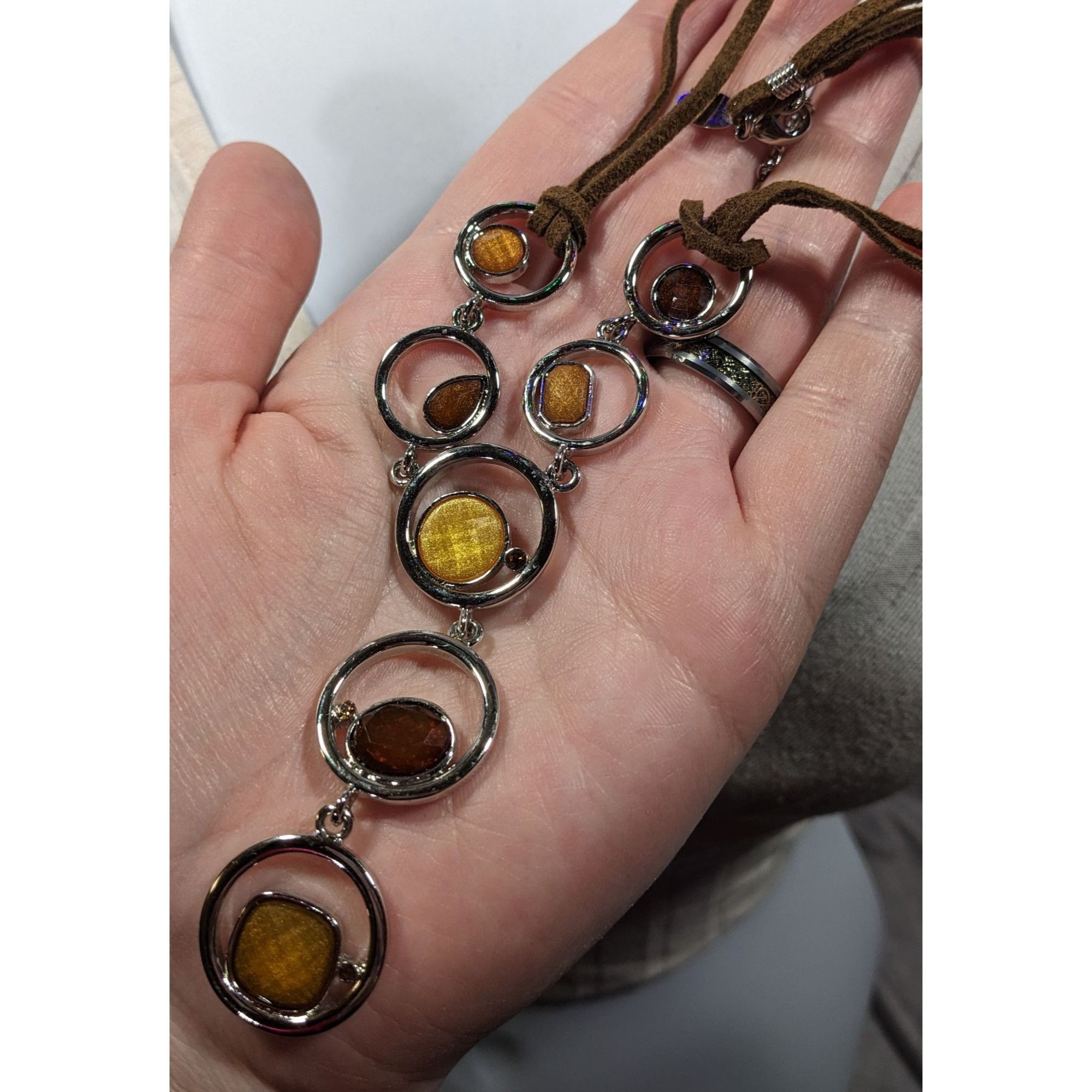 Other Lia Sophia Retro Brown And Yellow Gemmed Y Neckace Size ONE SIZE - 5 Thumbnail