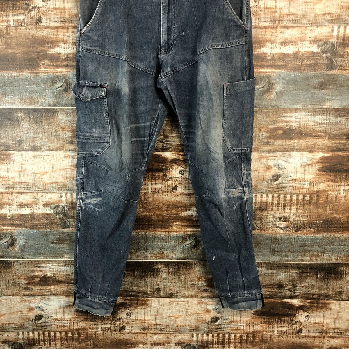 Japanese Brand Field Core Blue Distressed Denim Pants #A2106 Size US 32 / EU 48 - 3 Thumbnail