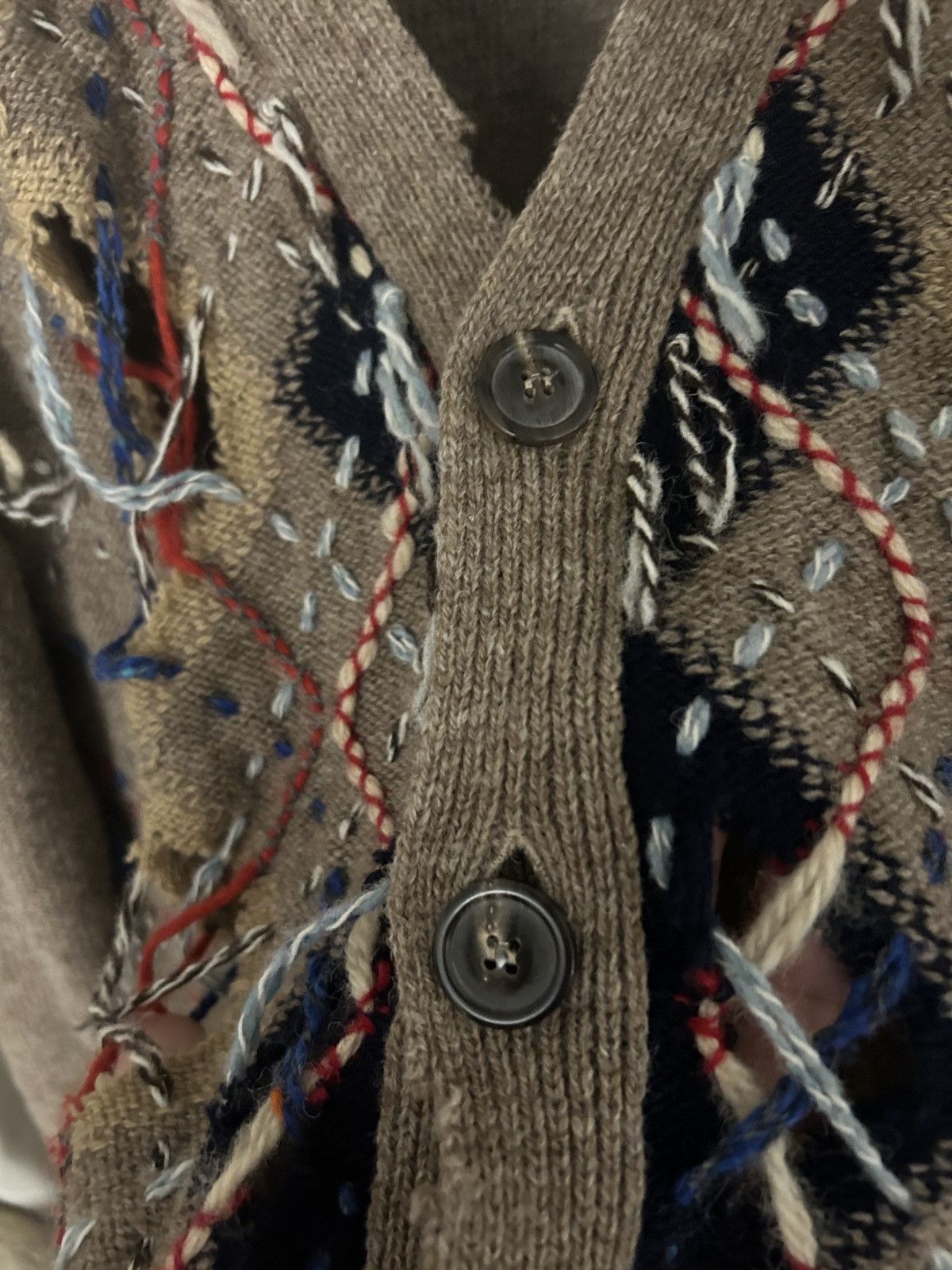 Maison Margiela Maison Margiela Cut-Out Detailed Knitted Cardigan Size US XL / EU 56 / 4 - 4 Thumbnail