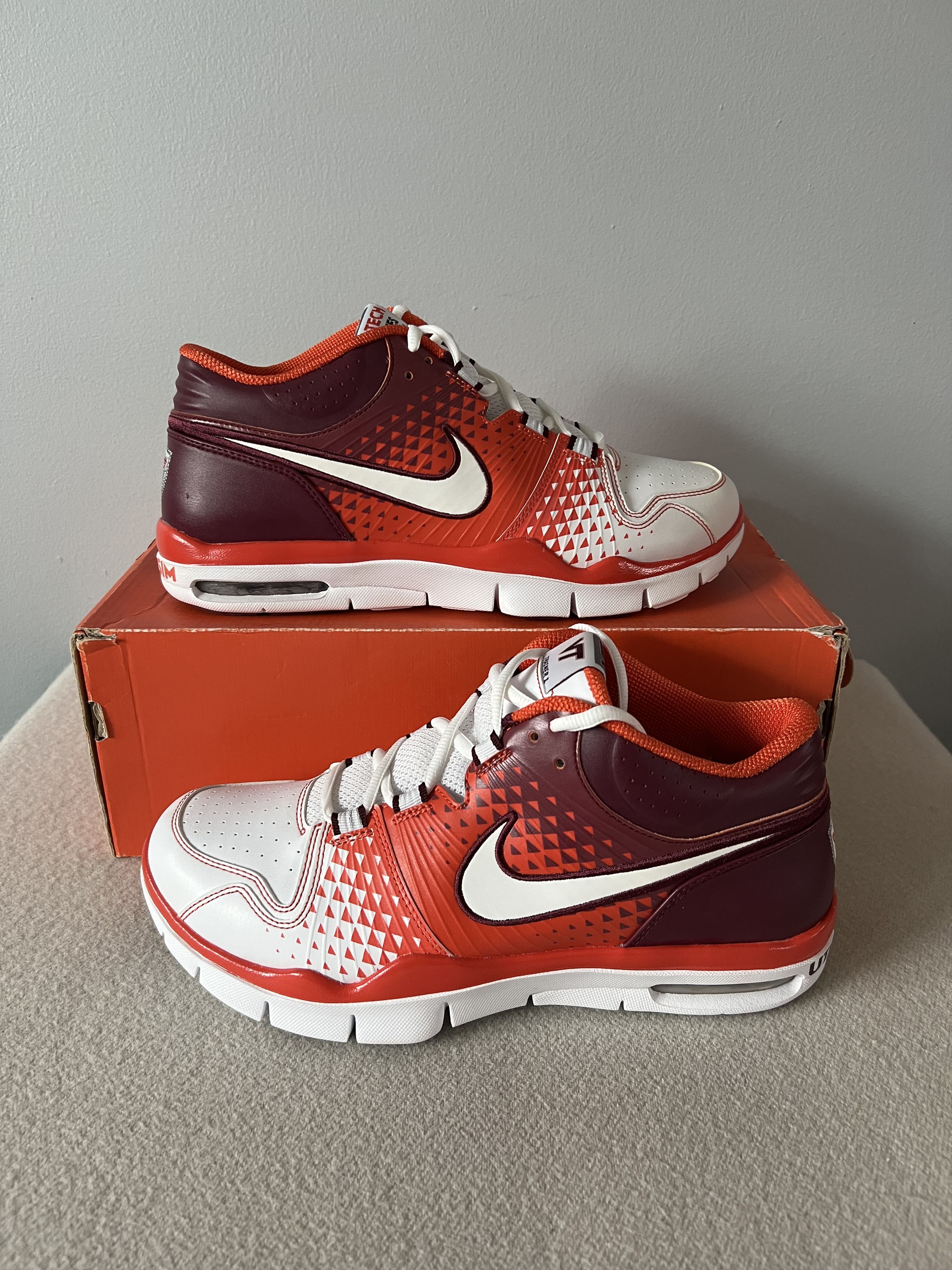 Nike Sample Nike PE Virginia Tech Trainer 1 Mid in White Size US 9 / EU 42 - 2 Thumbnail