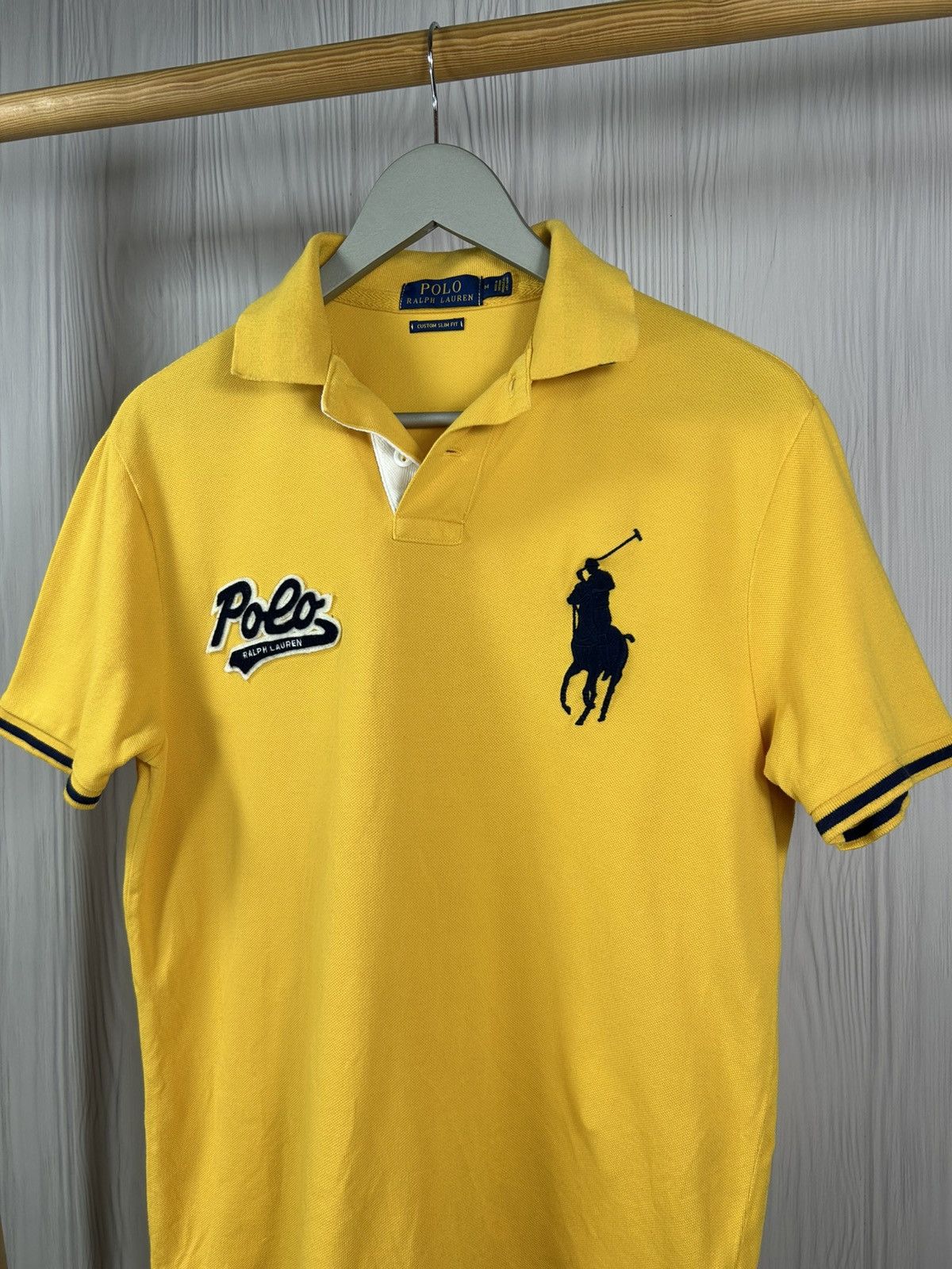 Polo Ralph Lauren Polo Ralph Lauren Big Pony Yellow Polo Size M Size US M / EU 48-50 / 2 - 2 Thumbnail