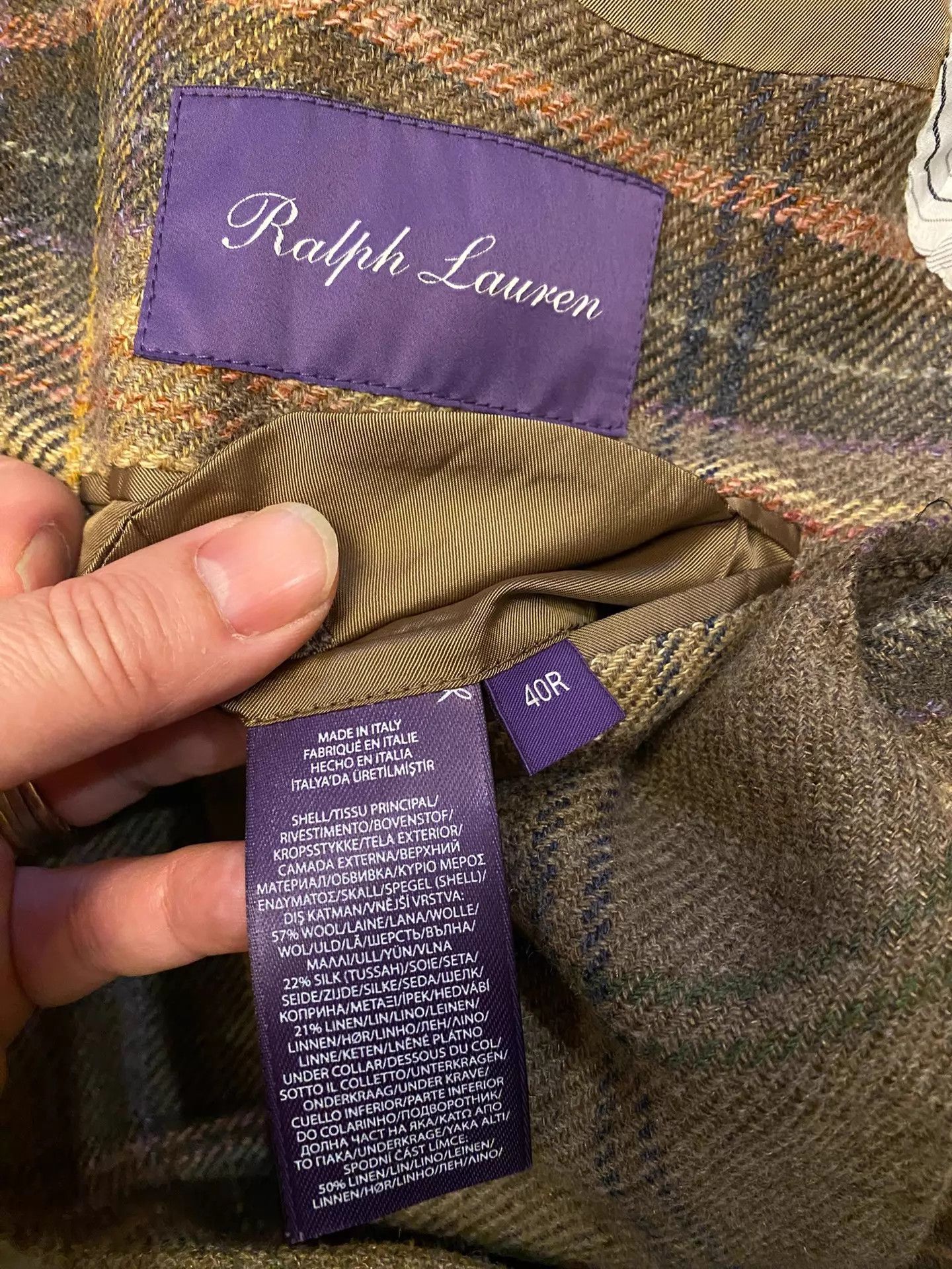 Polo Ralph Lauren Ralph Lauren Purple Label Tussah Silk Check Suit 40 Size 40R - 4 Thumbnail