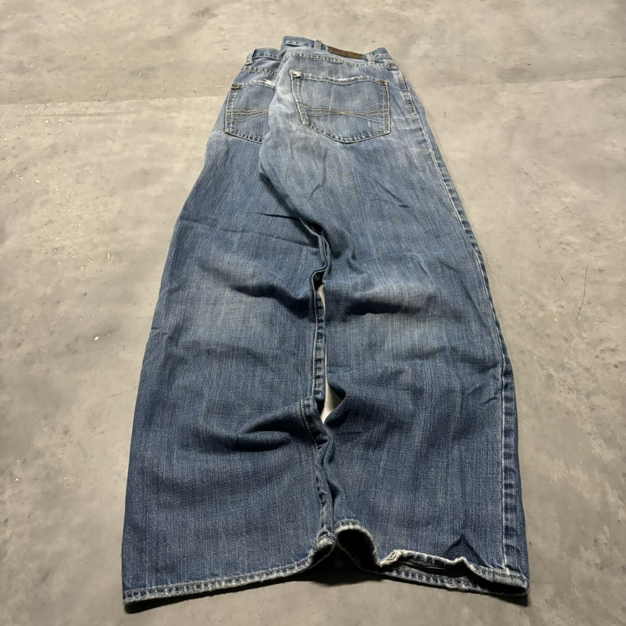 Japanese Brand × Vintage Crazy Vintage Y2K/2000s Grunge Distressed Dark Wash Skater Denim Jeans! Size US 38 / EU 54 - 4 Thumbnail