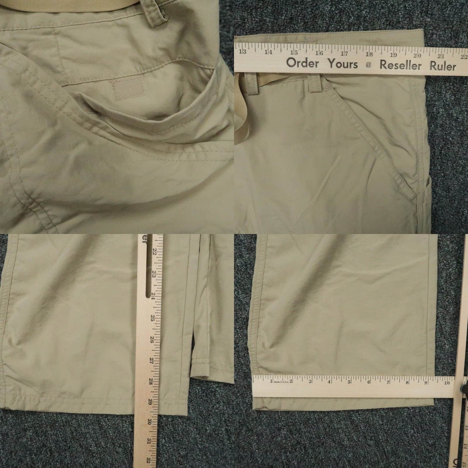 Vintage Scottevest Pants Men 40x30 Khaki Tan Belted Hiking Travel TEC Pockets Size 40R - 8 Thumbnail
