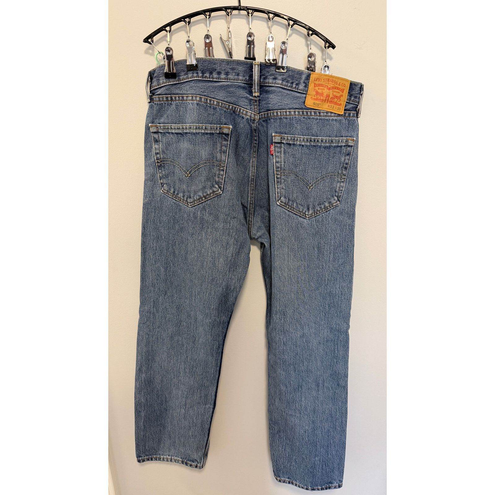 Levi's Levi 505 Regular Fit 33/30 Mens Medium Wash Jeans Size US 33 - 2 Thumbnail