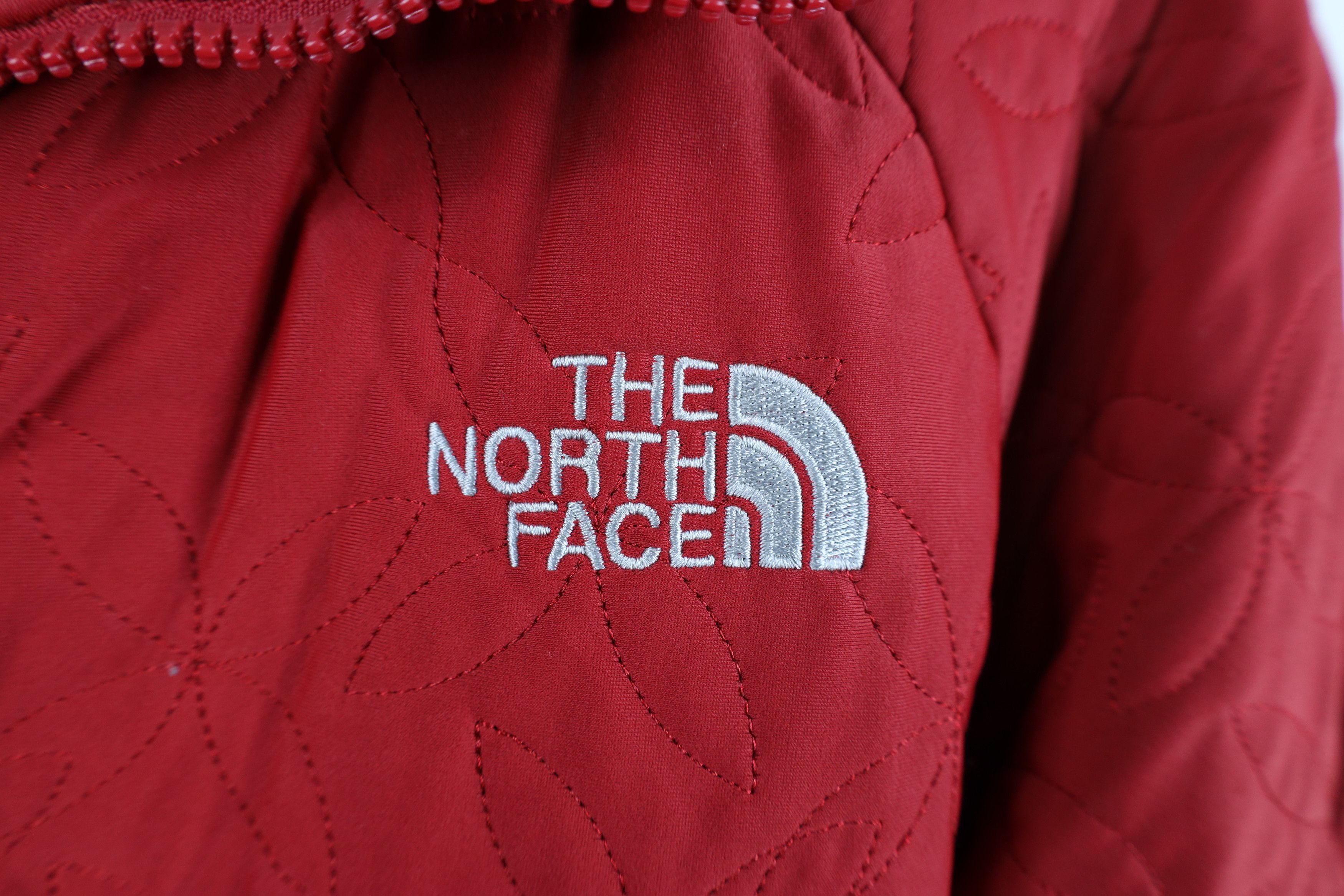 The North Face Vintage The North Face Flower Quilted Bomber Jacket Red Size L / US 10 / IT 46 - 4 Thumbnail