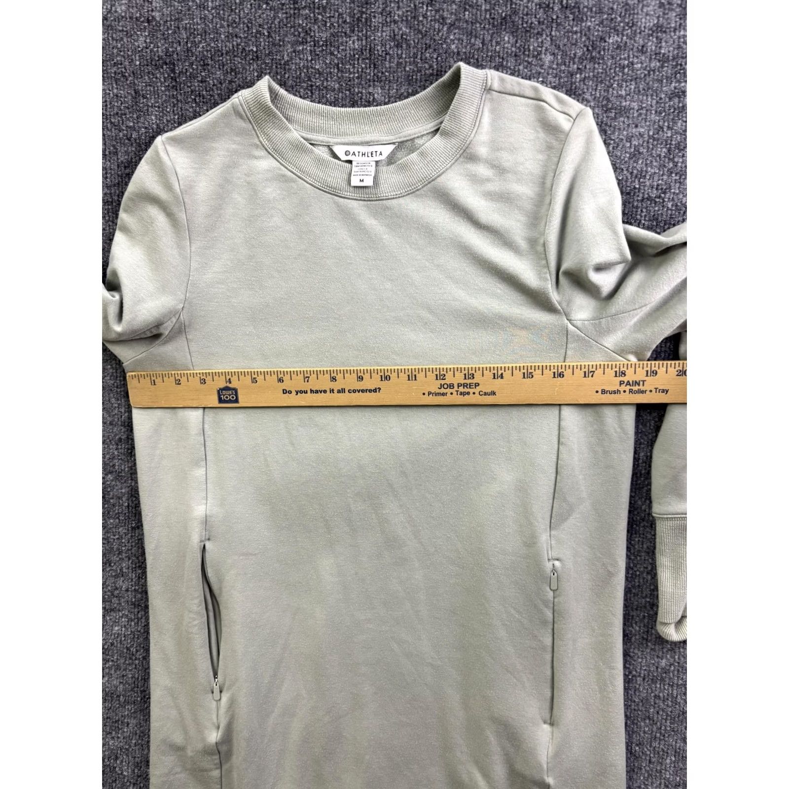 Athleta Athleta Dress Womens M Green Fleece Long Sleeve Pockets Casual Shirt Dress Size M / US 6-8 / IT 42-44 - 5 Thumbnail