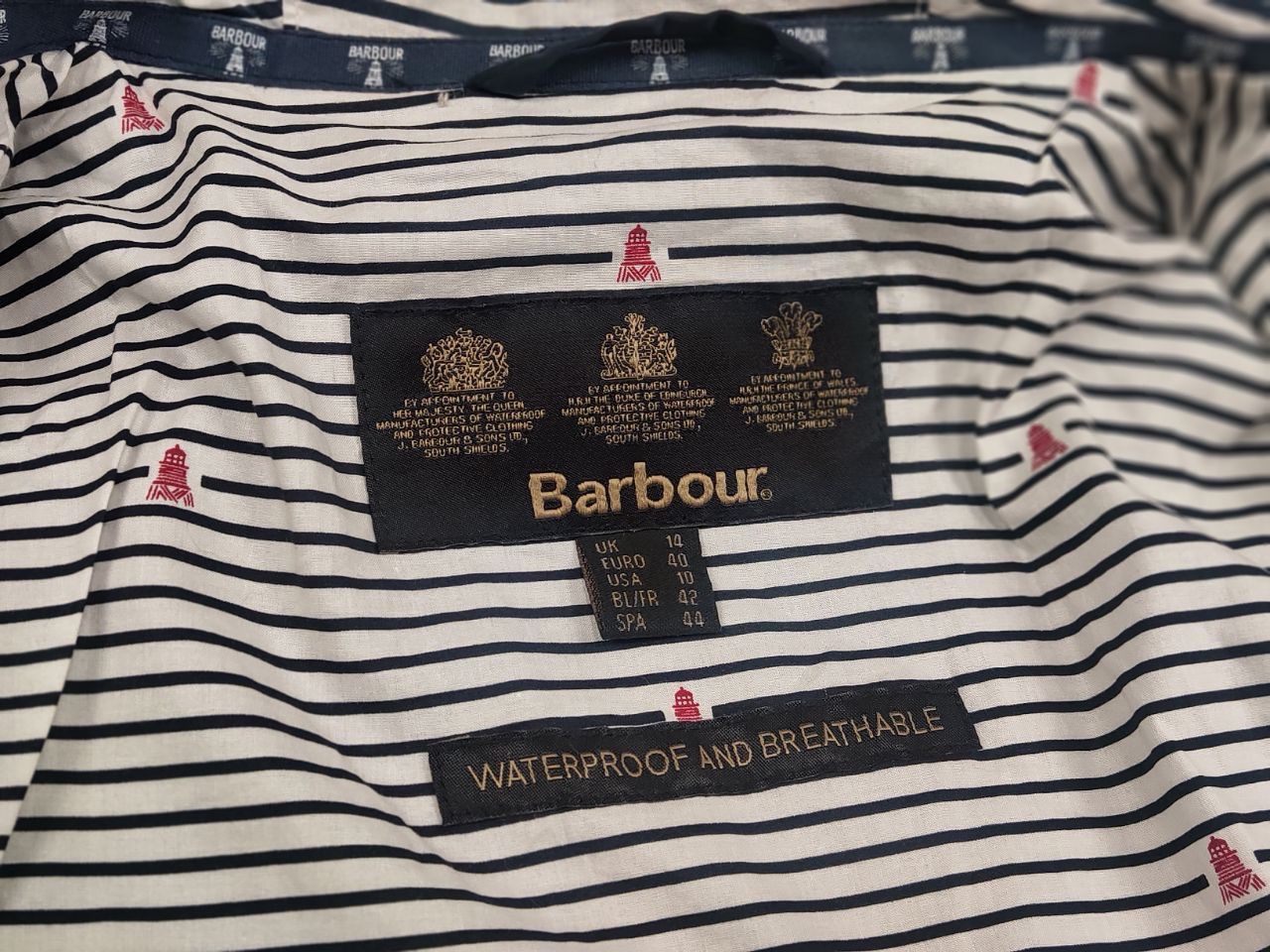 Barbour Barbour Pendeen Waterproof Womens Hoodie Zip Blue Jacket Size L / US 10 / IT 46 - 16 Thumbnail