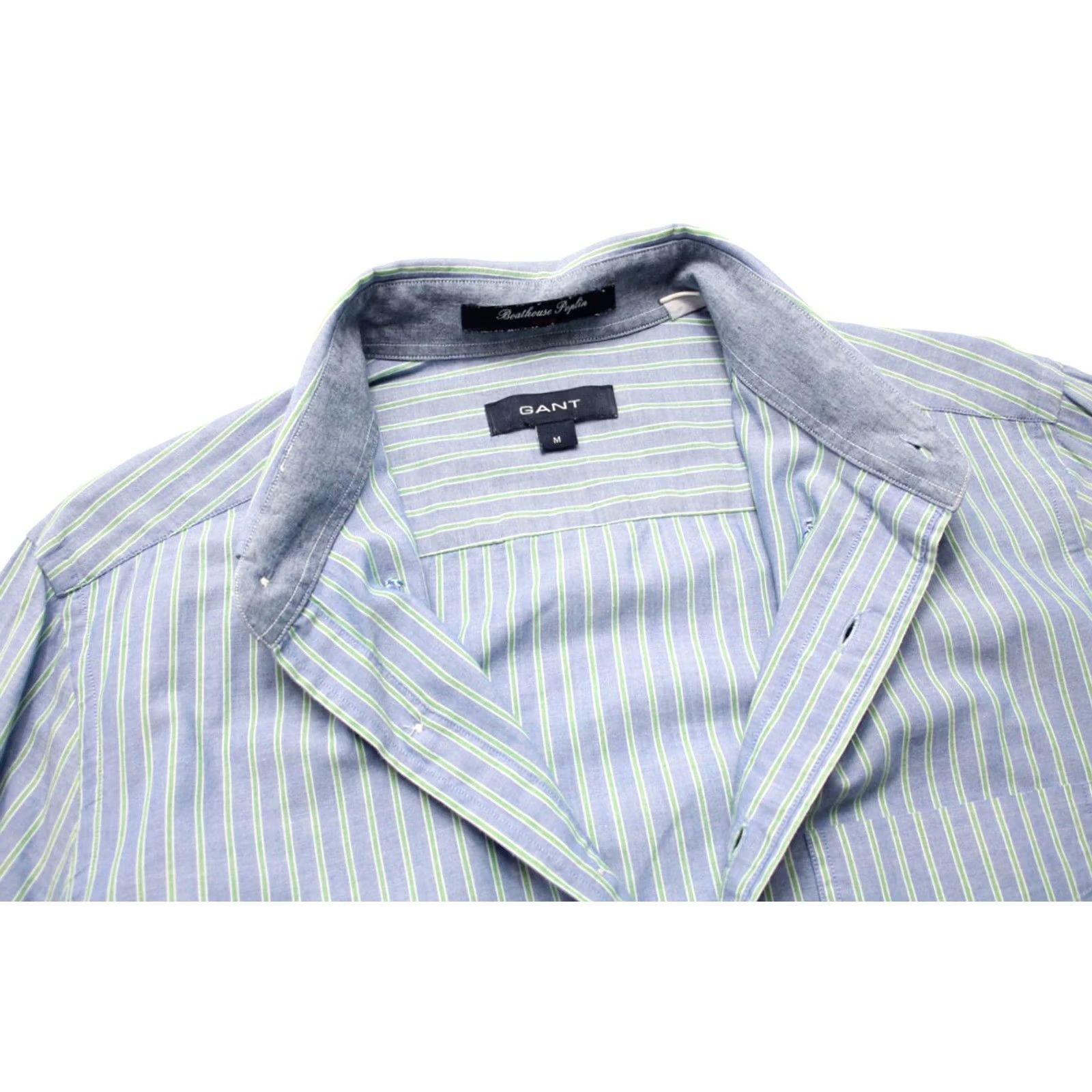 Gant GANT Boathouse Poplin Fitted Shirt Men MEDIUM Striped Button-Down Chest Pocket Cotton Button-Up Casual Everyday Classic Blue Size US M / EU 48-50 / 2 - 4 Thumbnail