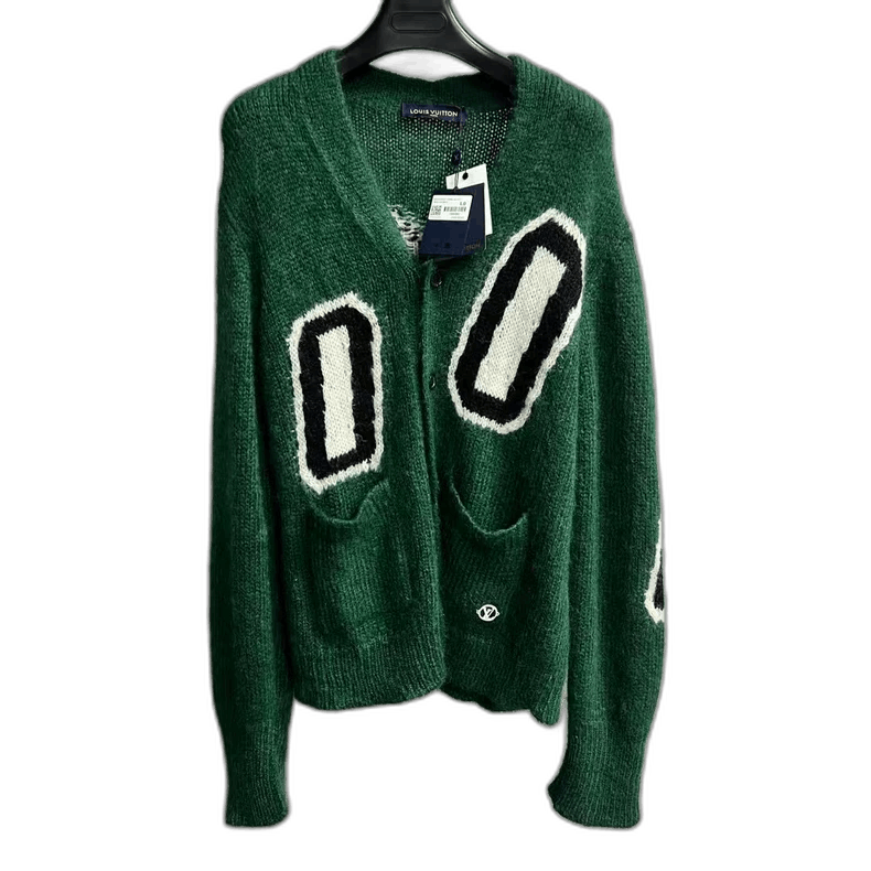 Louis Vuitton Louis Vuitton Louis Vuitton Green Letter Pattern Knit Swea Size US L / EU 52-54 / 3 - 1 Thumbnail