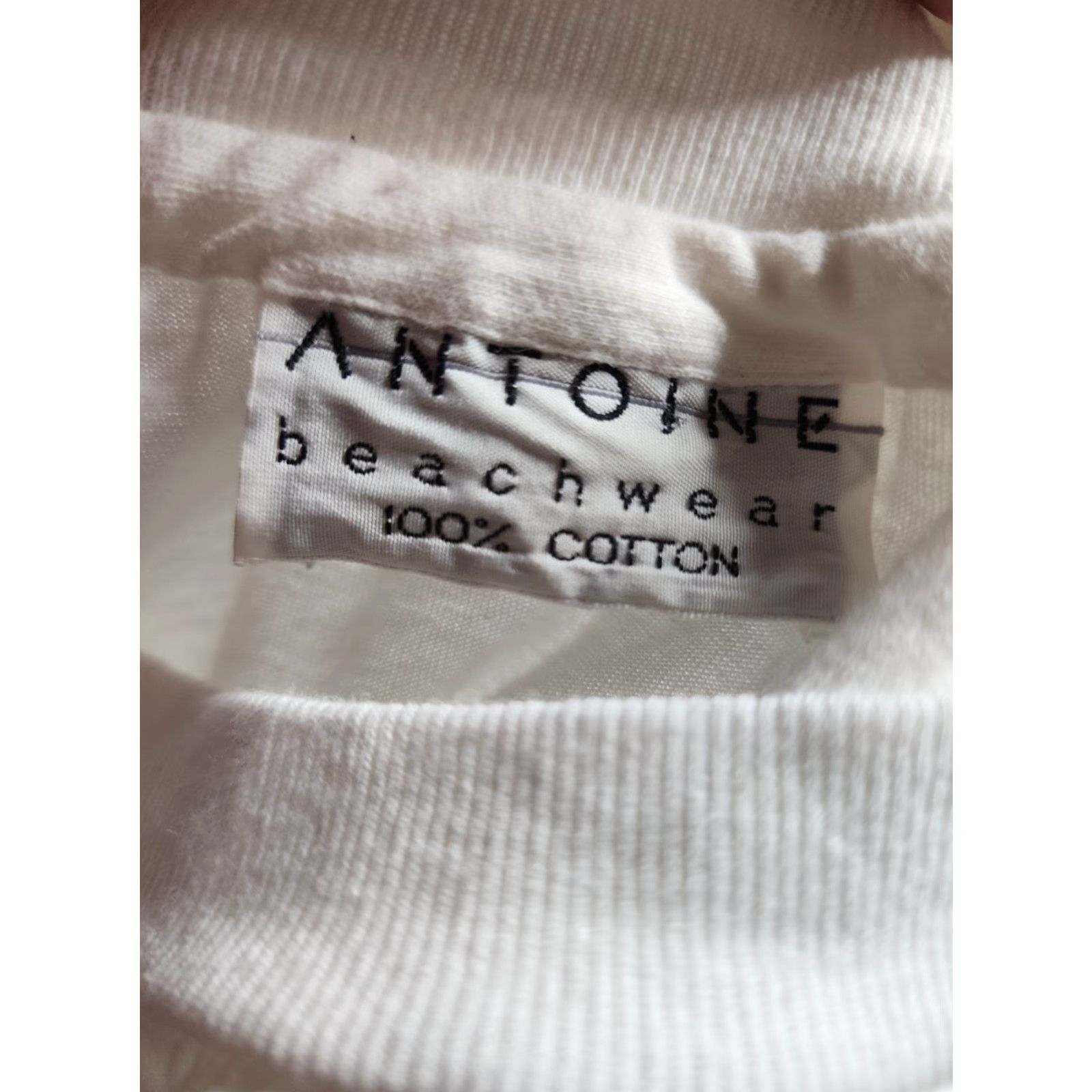 Vintage VINTAGE Antoinette T-SHIRT Shirt Mens L White Cotton 1980s Crew Neck Short Sleeve Knots Stitch Mexico Size US L / EU 52-54 / 3 - 5 Thumbnail