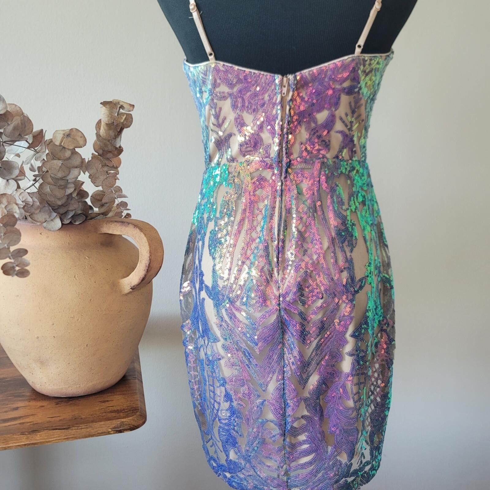 Other City Studio Strapless Iridescent Sequin Dress Sz 5 Size S / US 4 / IT 40 - 5 Thumbnail