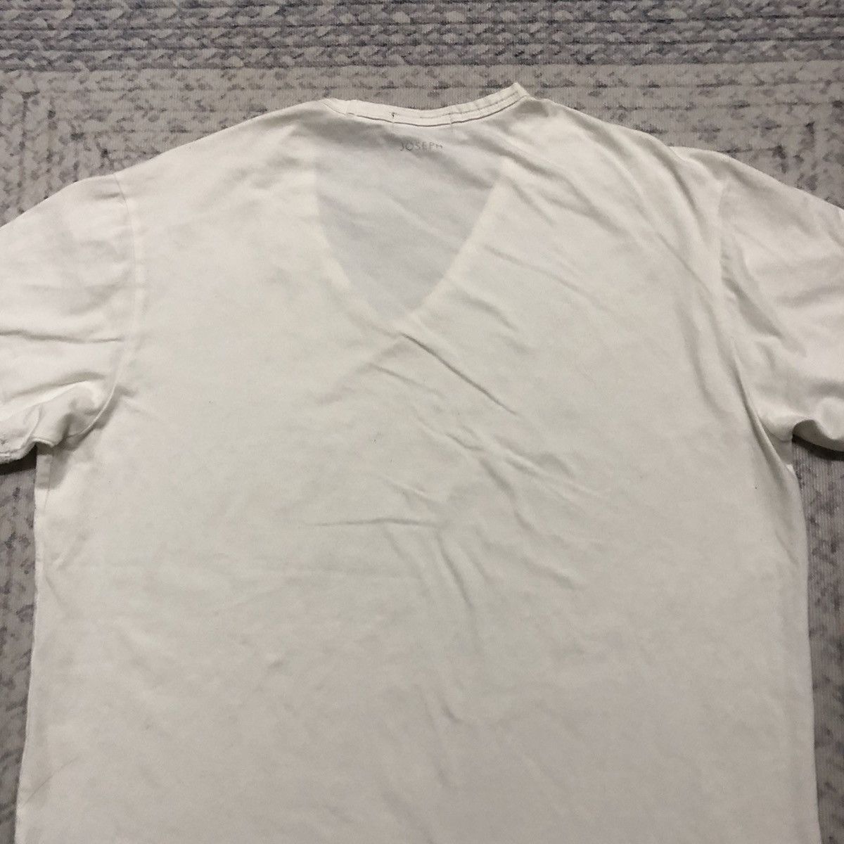 JOSEPH HOMME × Japanese Brand Rare Distressed Joseph Homme White V-Neck Tees Size US S / EU 44-46 / 1 - 10 Thumbnail