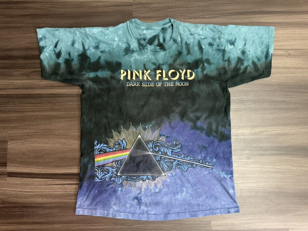 Liquid Blue × Vintage Vtg Pink Floyd Dark Side Of The Moon Tie Dye Single Stitch Size US M / EU 48-50 / 2 - 1 Thumbnail