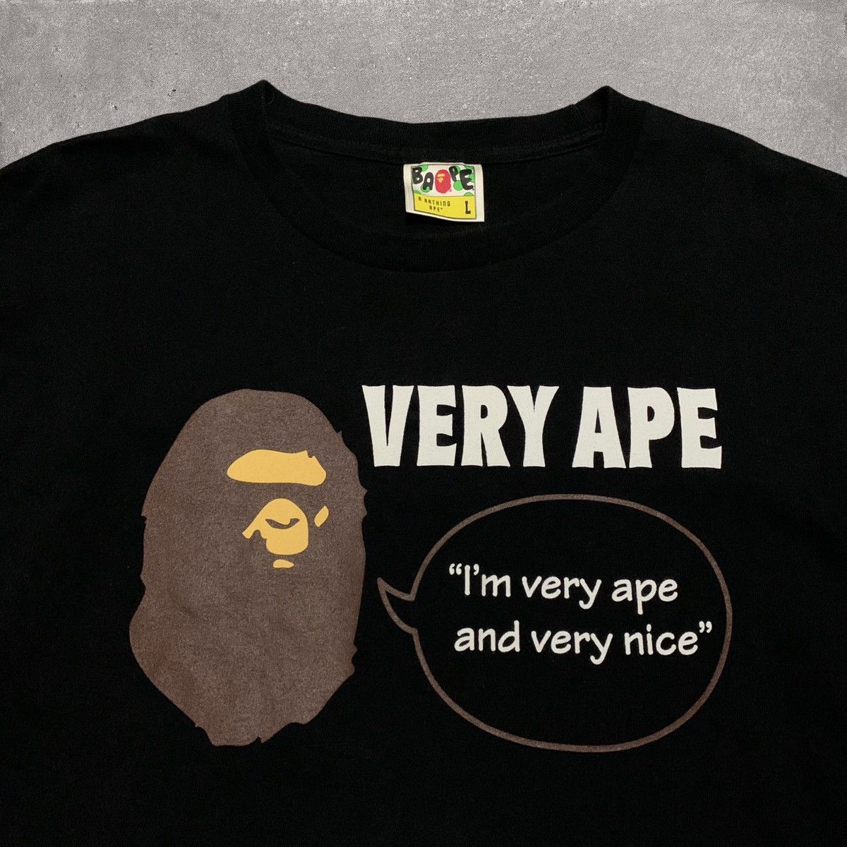Bape Bape Large Very Ape Black Long Sleeve Tee A Bathing Ape UK Size US L / EU 52-54 / 3 - 3 Thumbnail