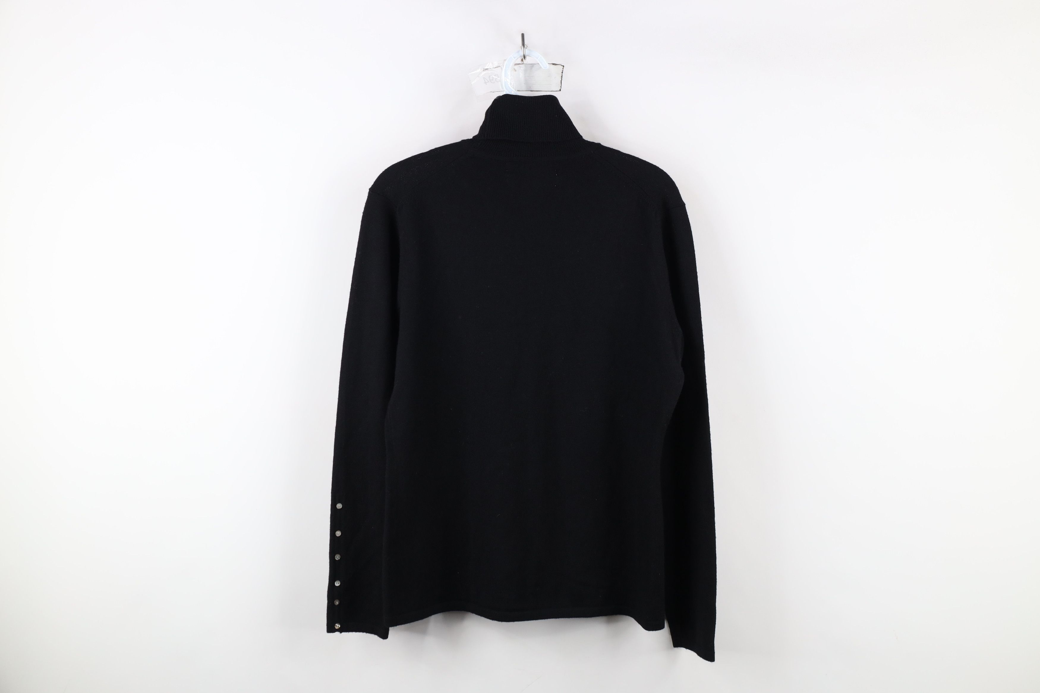 Vintage Vintage 90s Streetwear Wool Knit Turtleneck Sweater Black Size S / US 4 / IT 40 - 11 Thumbnail
