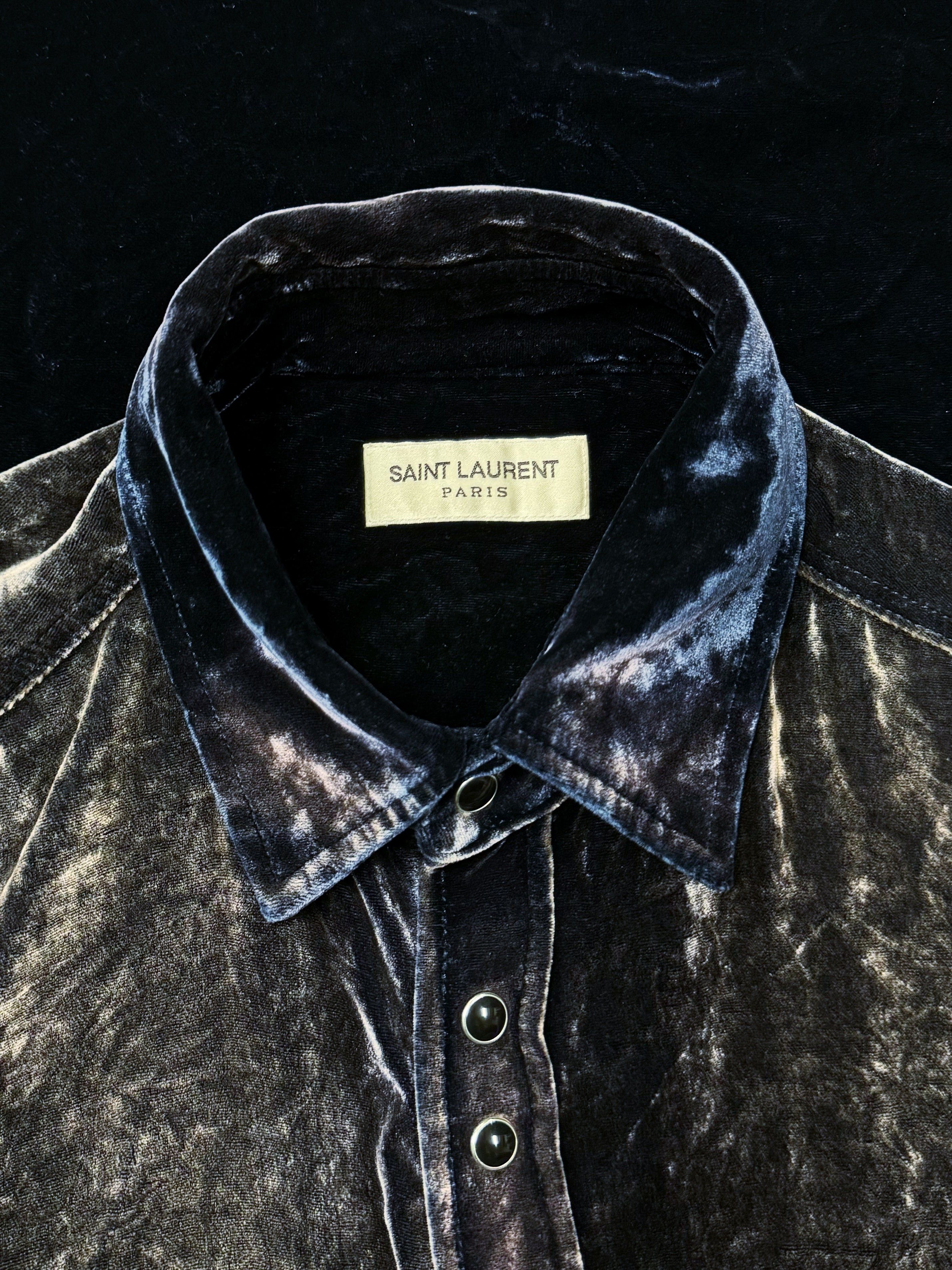 Saint Laurent Paris SS2020 Saint Laurent Velour ‘Gradient' Button Snap Shirt Size US S / EU 44-46 / 1 - 3 Thumbnail