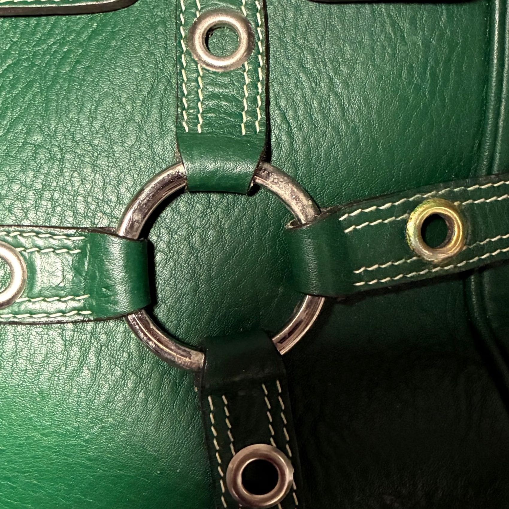 Vintage VINTAGE Luella Satchel Handbag Giselle Grommet Green Bag Size ONE SIZE - 4 Thumbnail