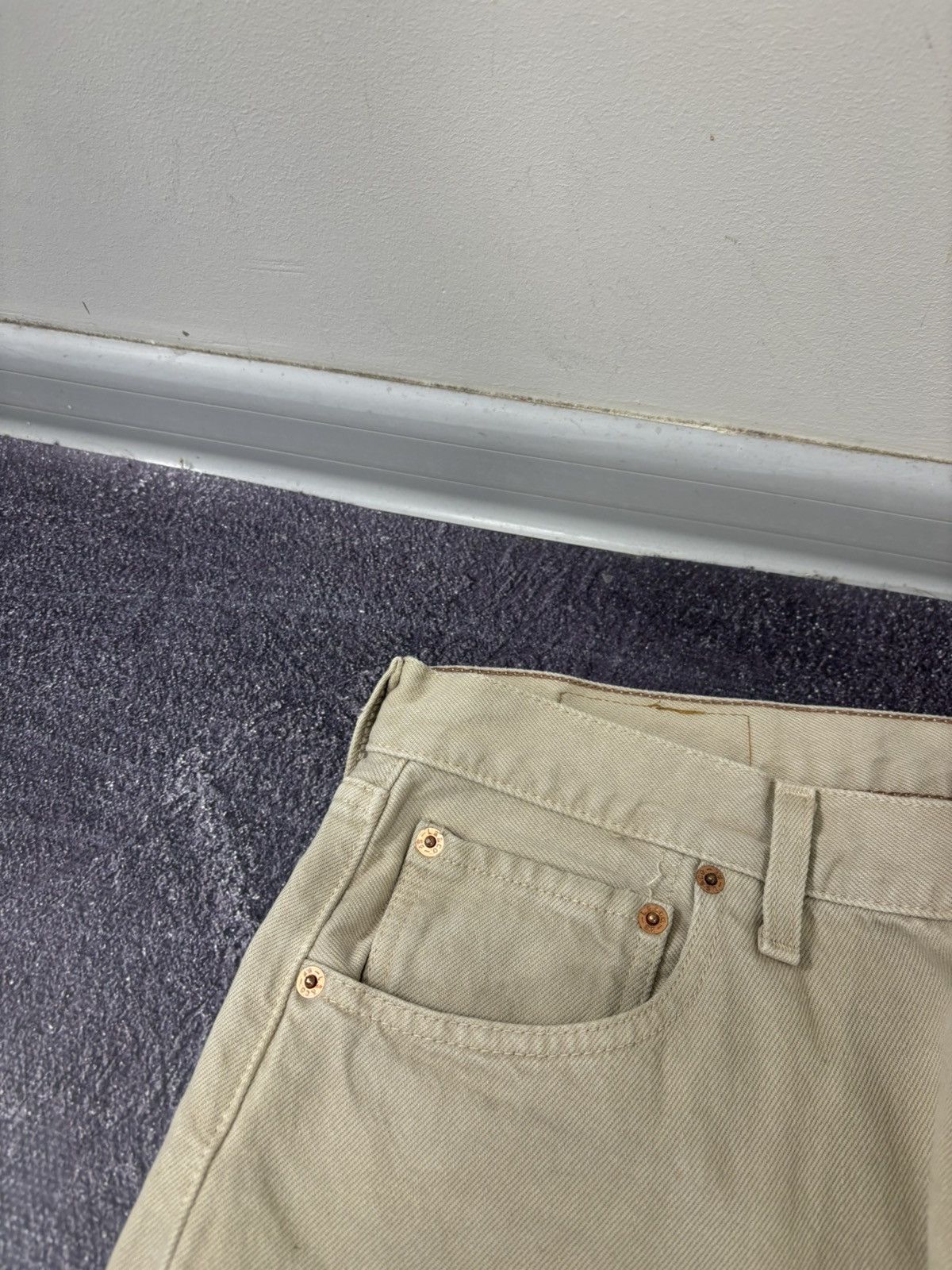 Levi's Vintage 90s Levi’s 501 Cream Custom Snake Hype Denim Jeans Size US 36 / EU 52 - 17 Thumbnail