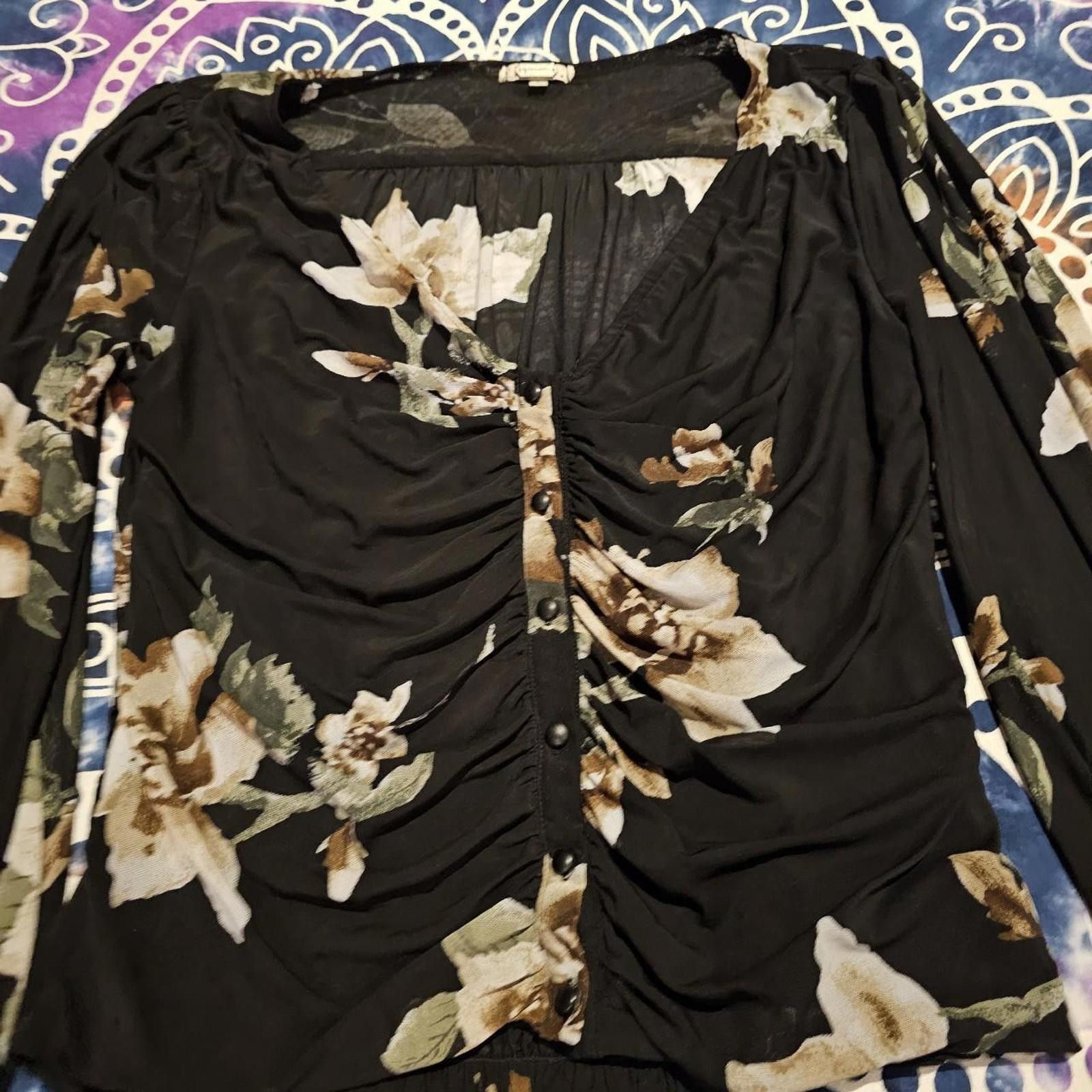 Designer Gimmicks Women's Floral Large Blouse Size L / US 10 / IT 46 - 5 Thumbnail