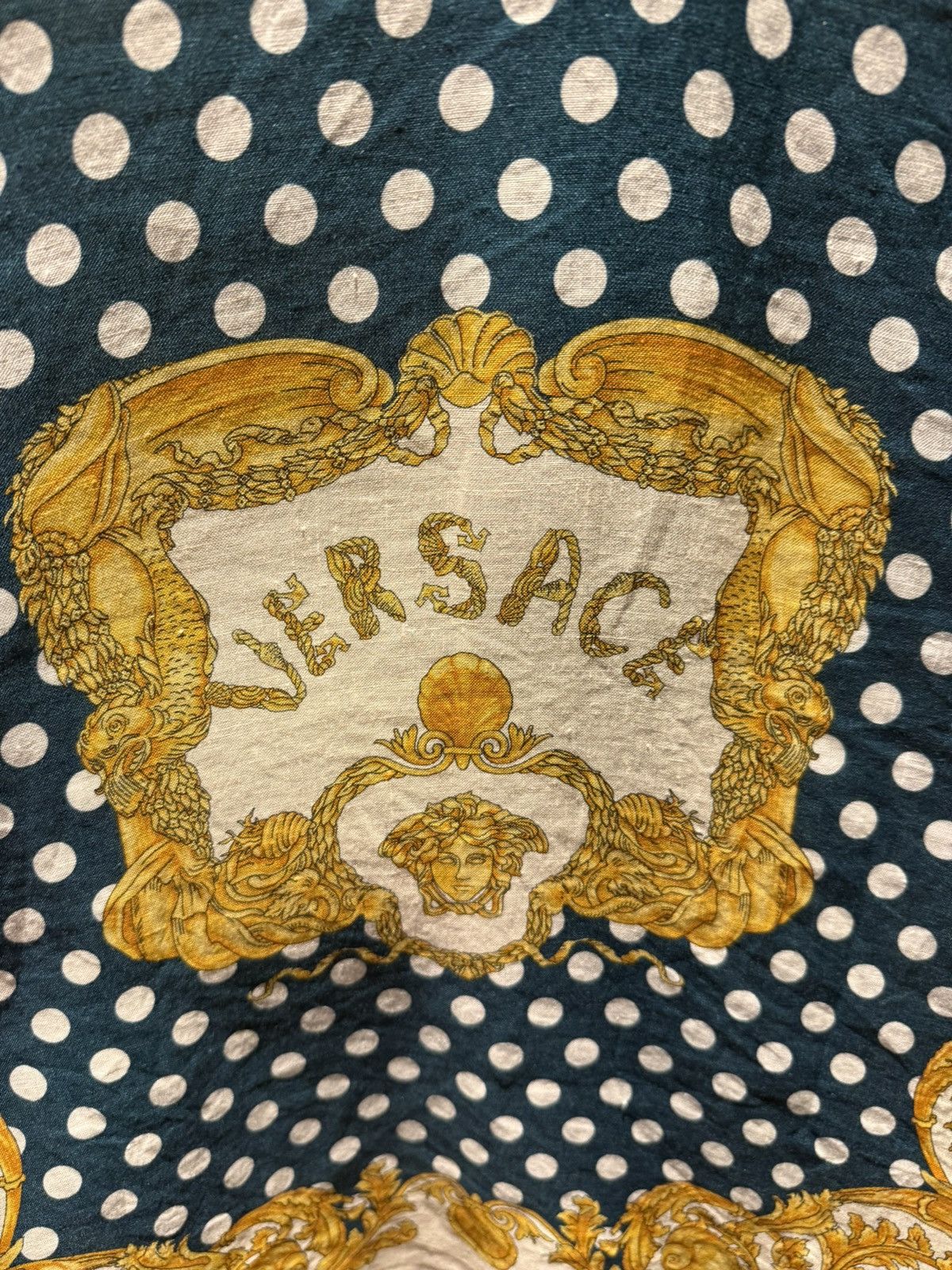 Versace polka dot Versace logo all over Baroque print.linen shirt Size US S / EU 44-46 / 1 - 13 Thumbnail